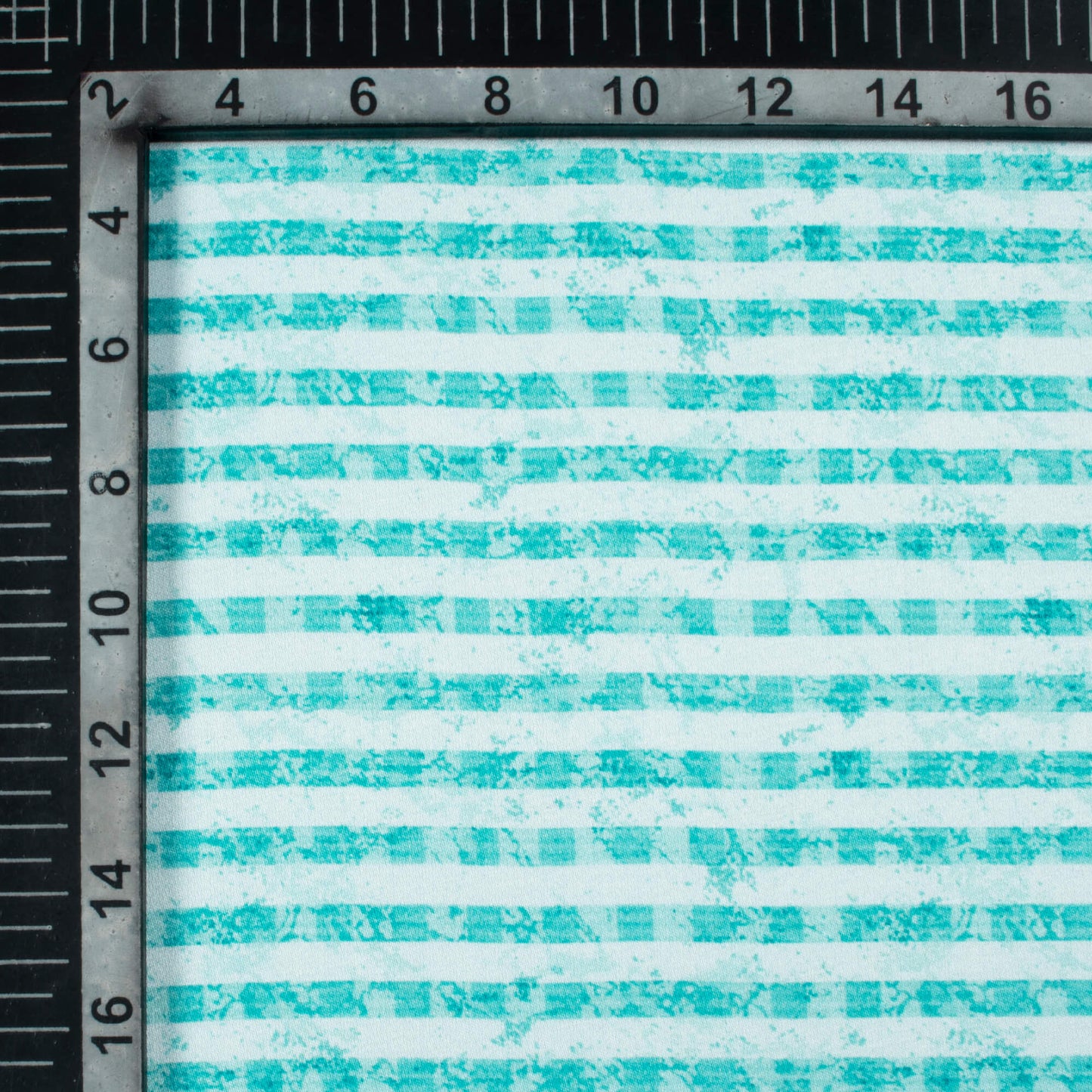 Sky Blue And White Stripes Pattern Digital Print Premium Lush Satin Fabric