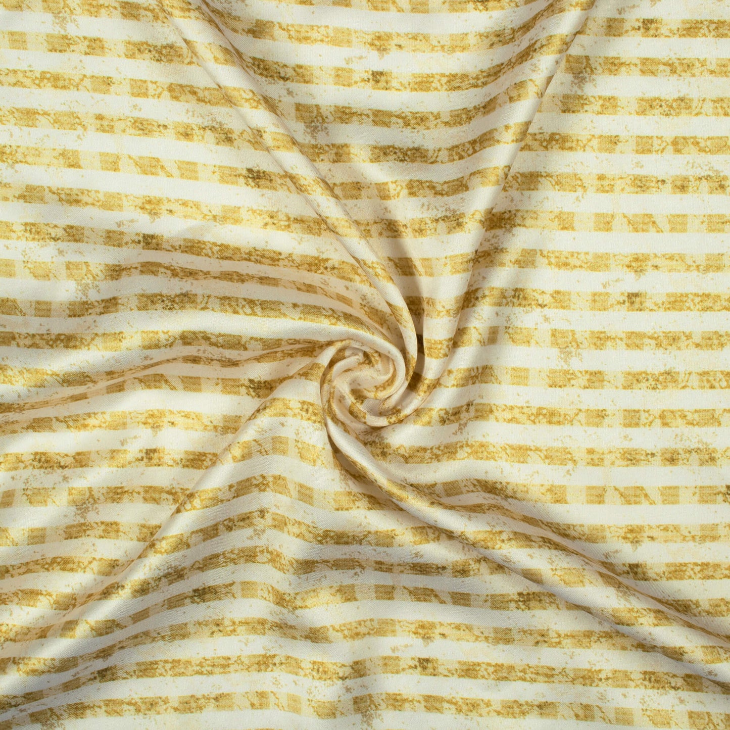Trombone Yellow And White Stripes Pattern Digital Print Premium Lush Satin Fabric