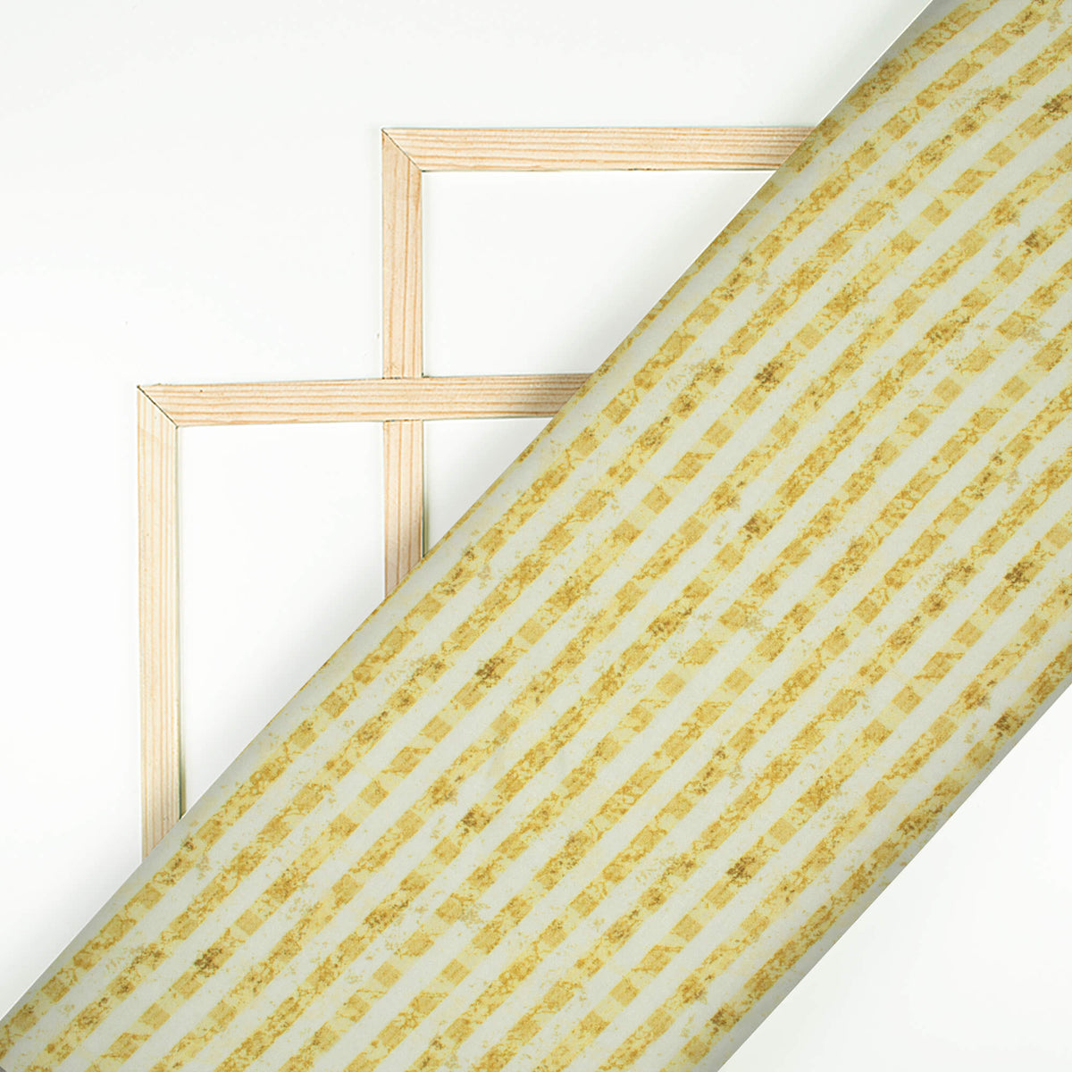 Trombone Yellow And White Stripes Pattern Digital Print Premium Lush Satin Fabric
