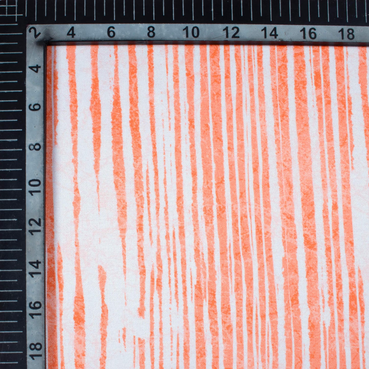Coral Peach And White Abstract Pattern Digital Print Premium Lush Satin Fabric