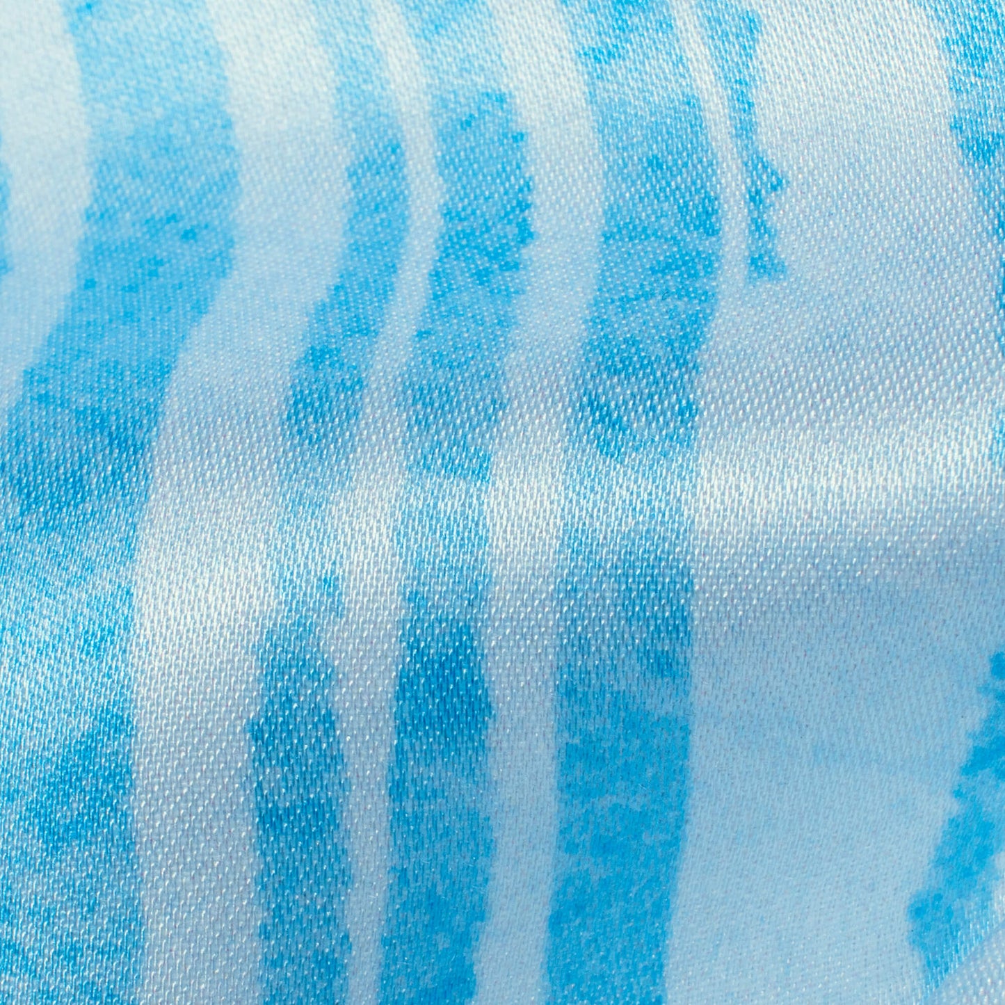 Baby Blue And White Abstract Pattern Digital Print Premium Lush Satin Fabric