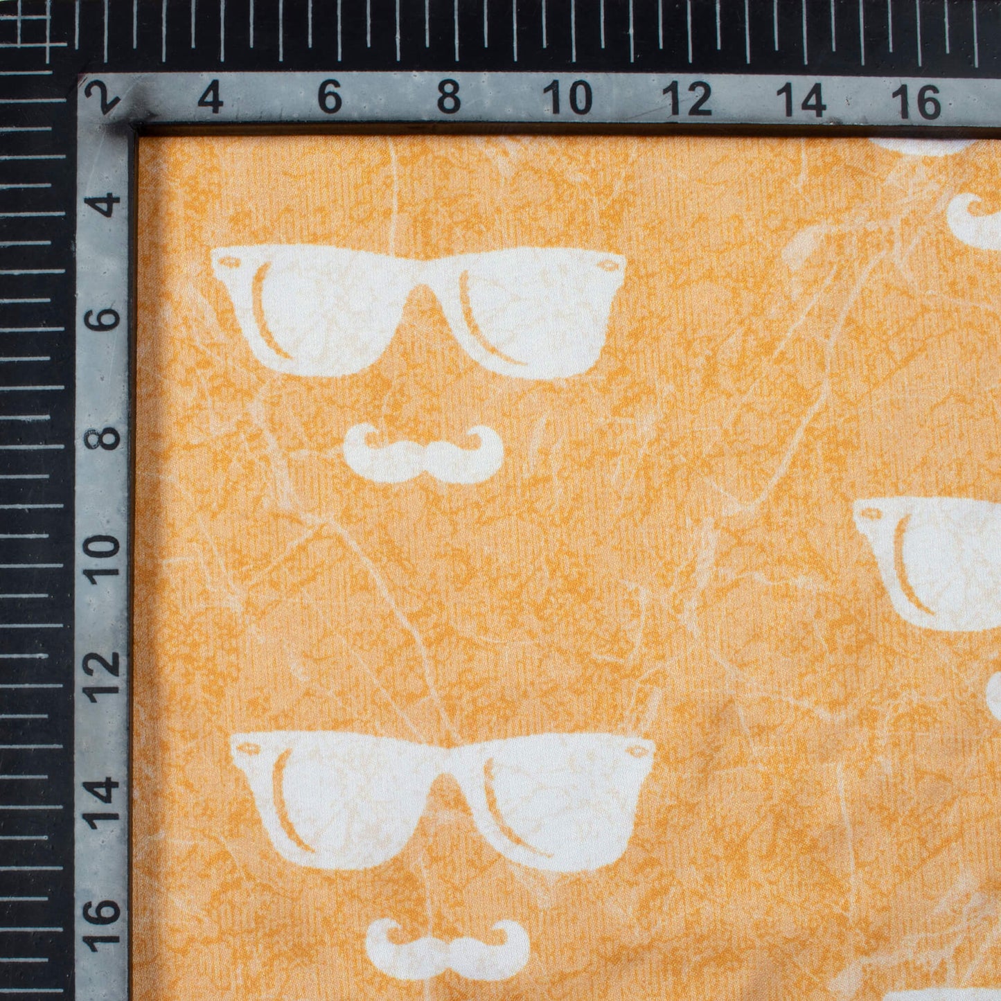 Mellow Yellow And White Quirky Pattern Digital Print Premium Lush Satin Fabric