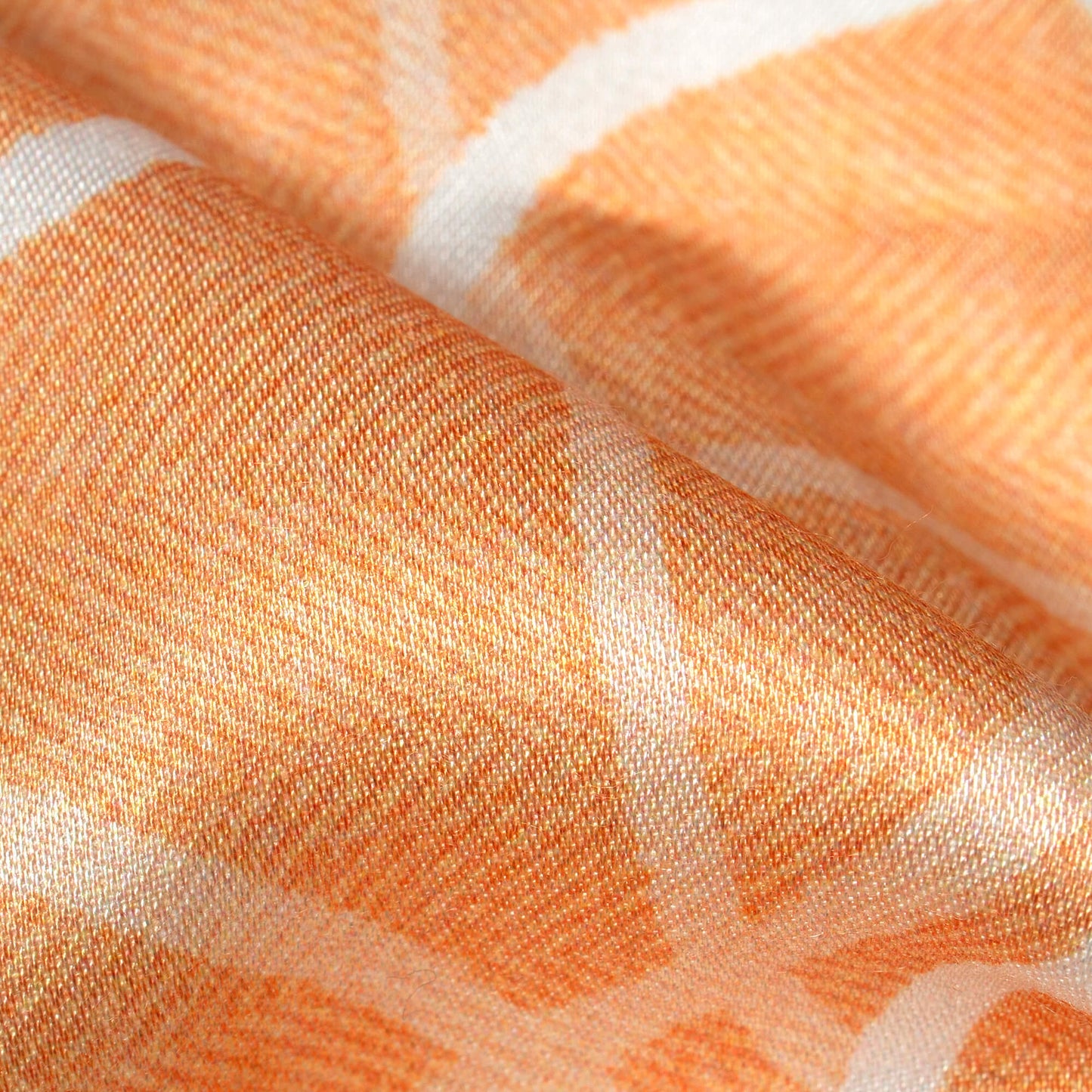 Mellow Yellow And White Geometric Pattern Digital Print Premium Lush Satin Fabric