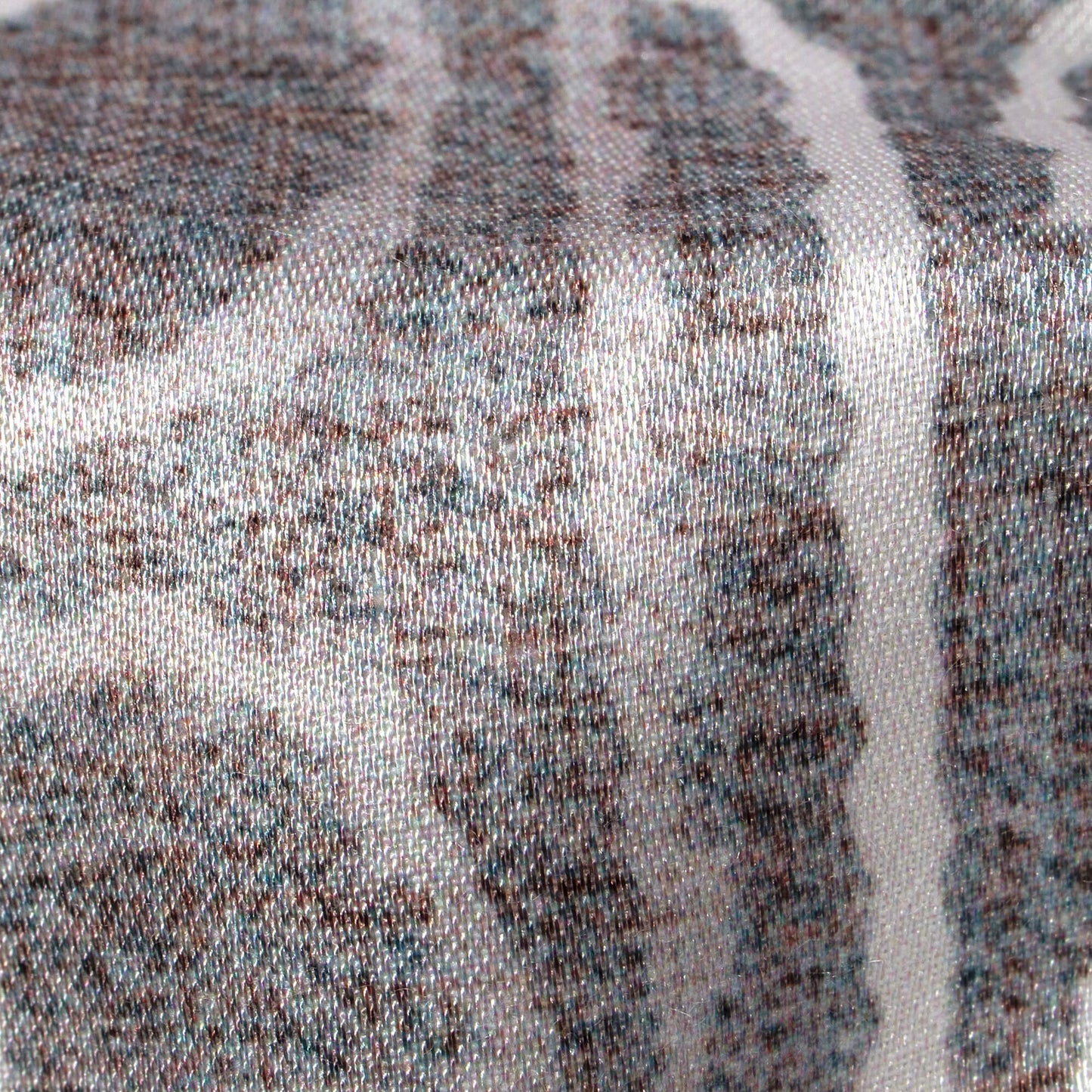 Grey And White Geometric Pattern Digital Print Premium Lush Satin Fabric
