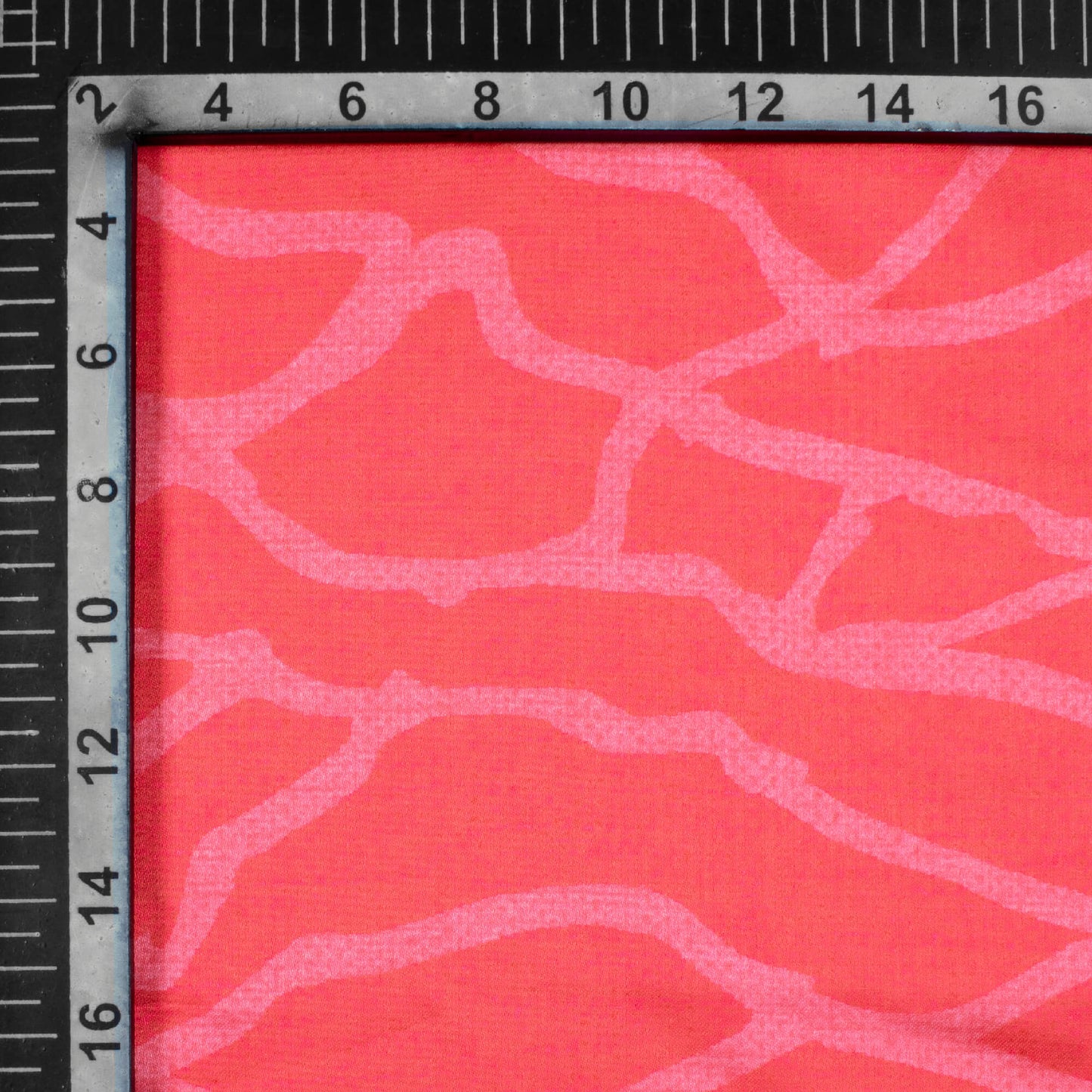 Cerise Pink Abstract Pattern Digital Print Japan Satin Fabric