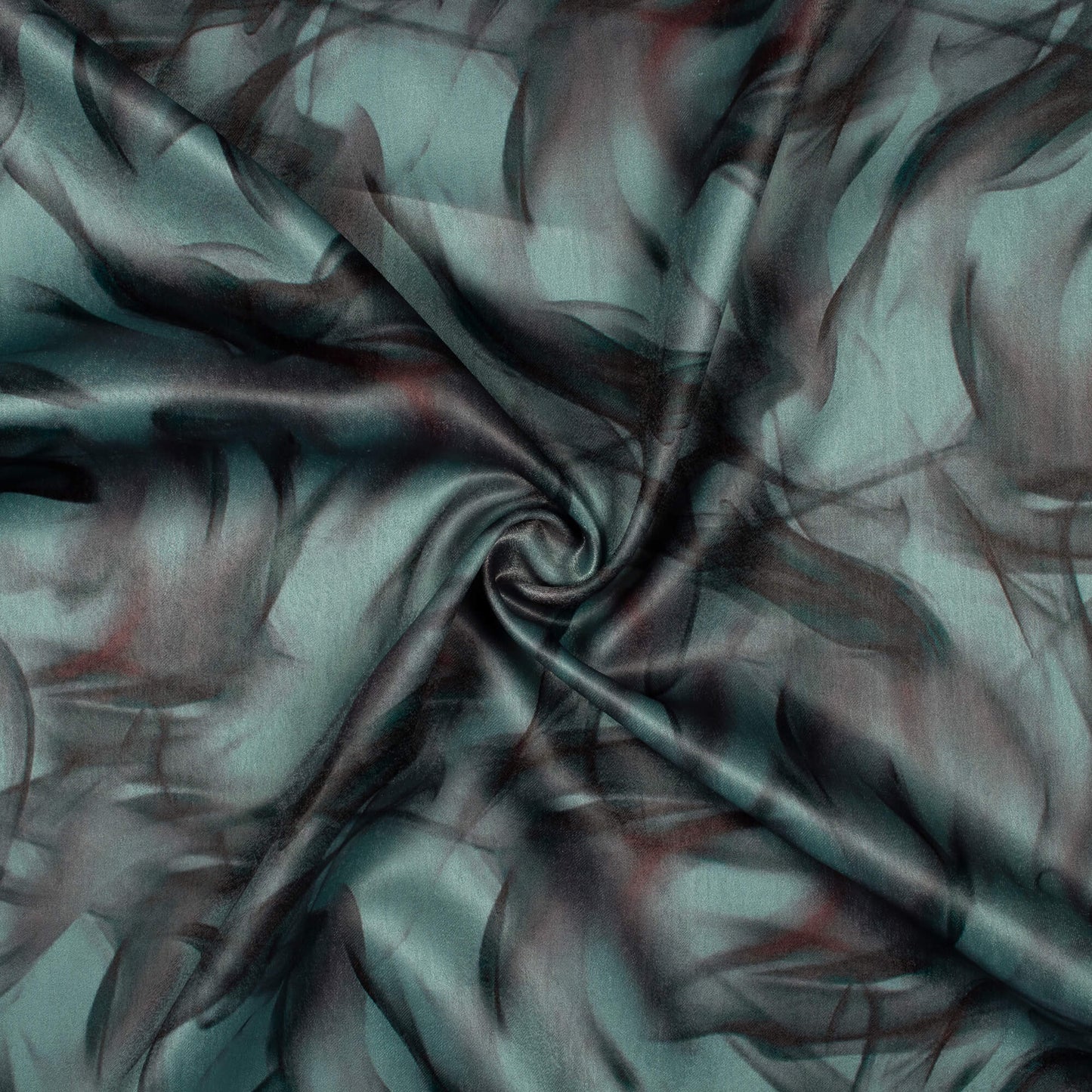 Anchor Grey Marble Pattern Digital Print Lush Satin Fabric