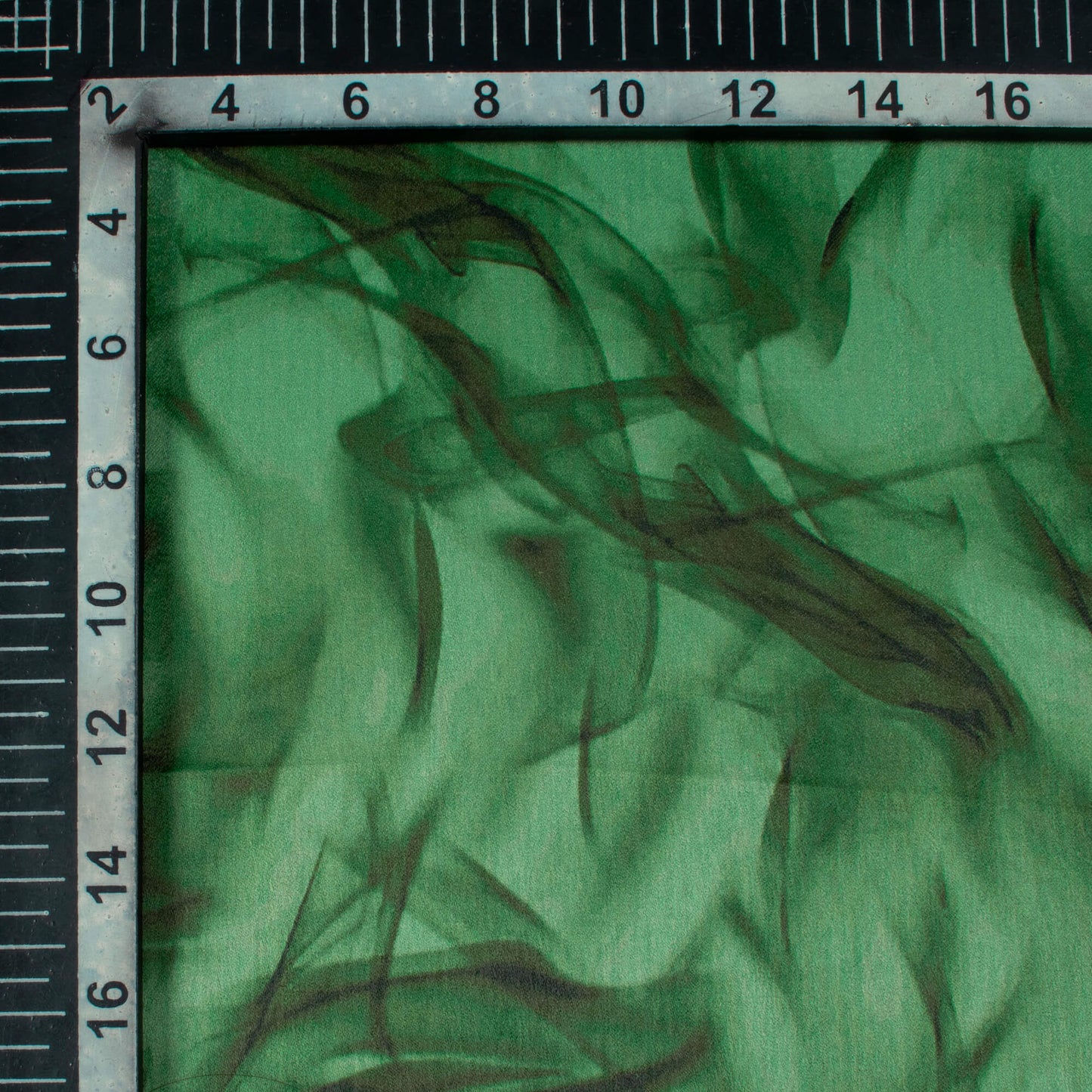 Forest Green Marble Pattern Digital Print Lush Satin Fabric