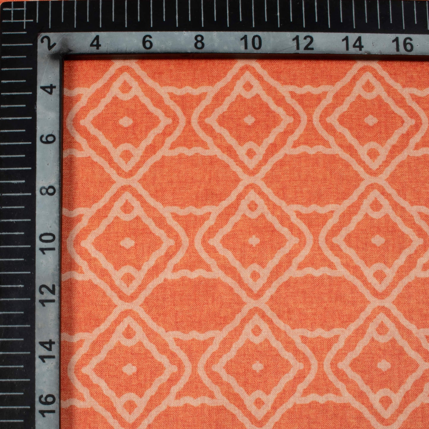 Sunrise Orange Geometric Pattern Digital Print Lush Satin Fabric