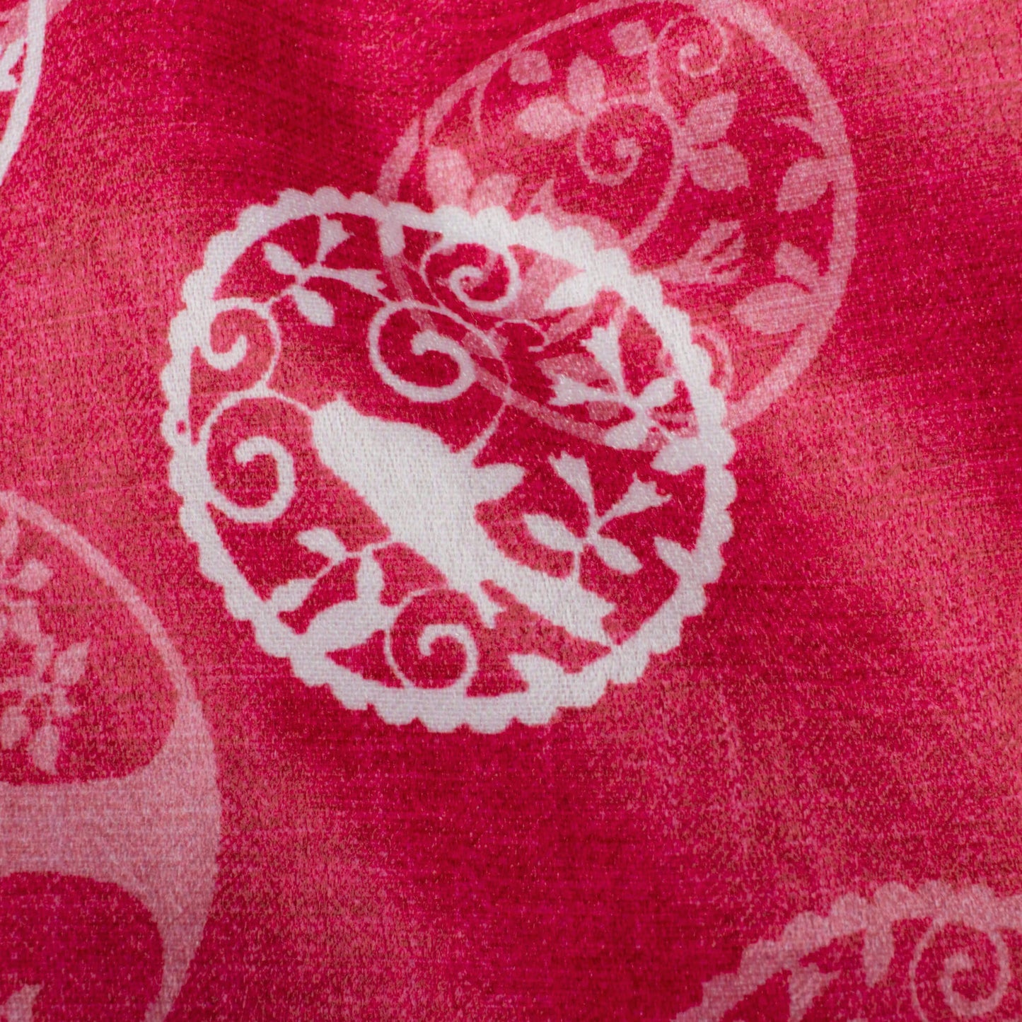 Fandango Pink And White Quirky Pattern Digital Print Lush Satin Fabric