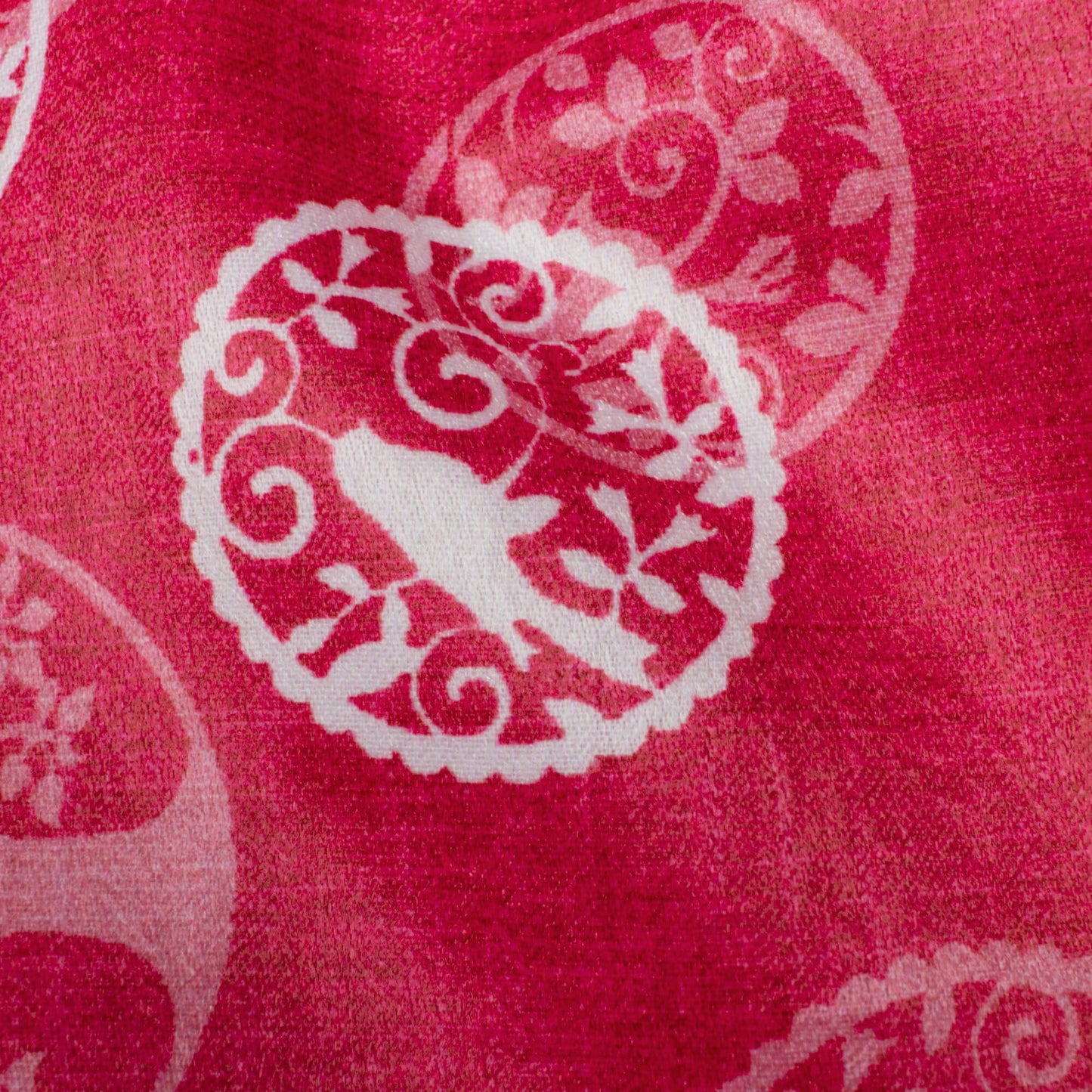 Fandango Pink And White Quirky Pattern Digital Print Lush Satin Fabric