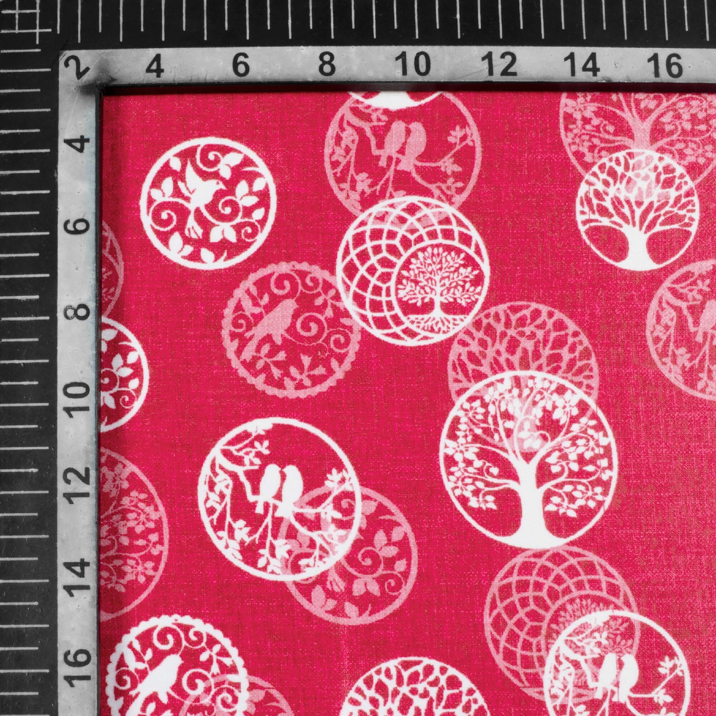 Fandango Pink And White Quirky Pattern Digital Print Lush Satin Fabric