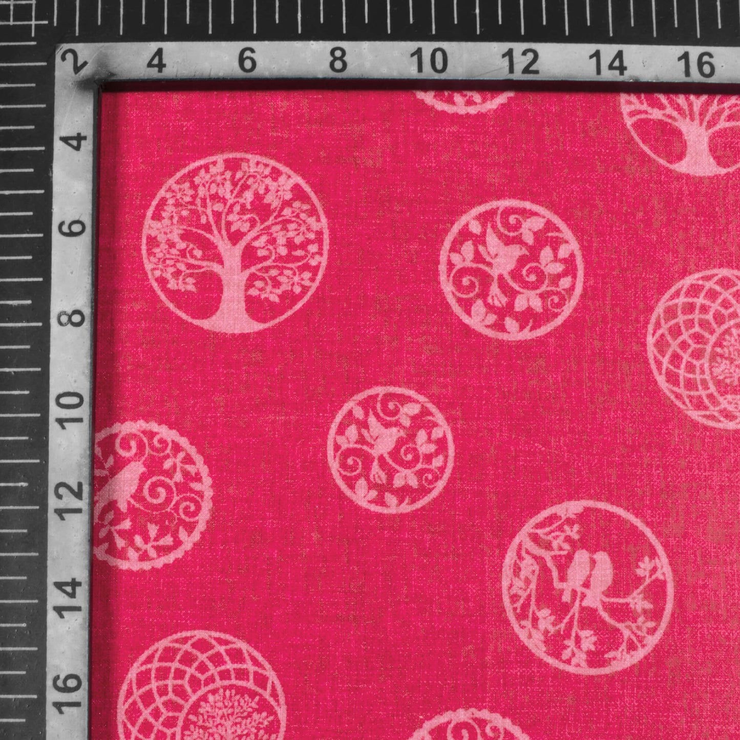 Fandango Pink Quirky Pattern Digital Print Lush Satin Fabric