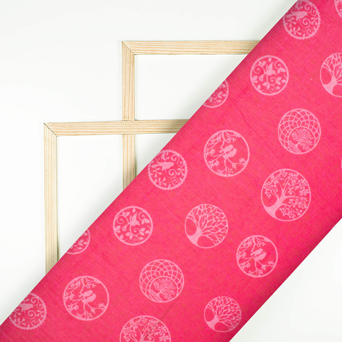 Fandango Pink Quirky Pattern Digital Print Lush Satin Fabric