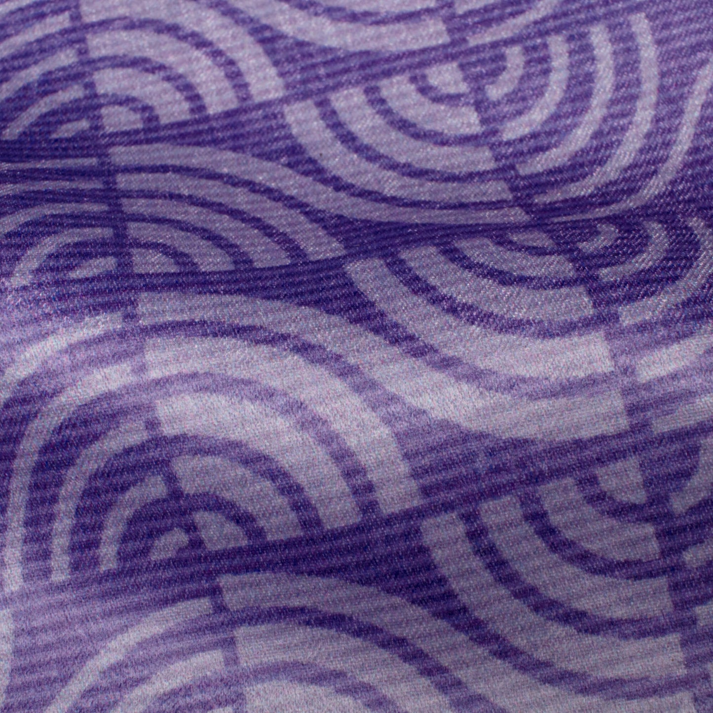 Violet Purple Geometric Pattern Digital Print Lush Satin Fabric