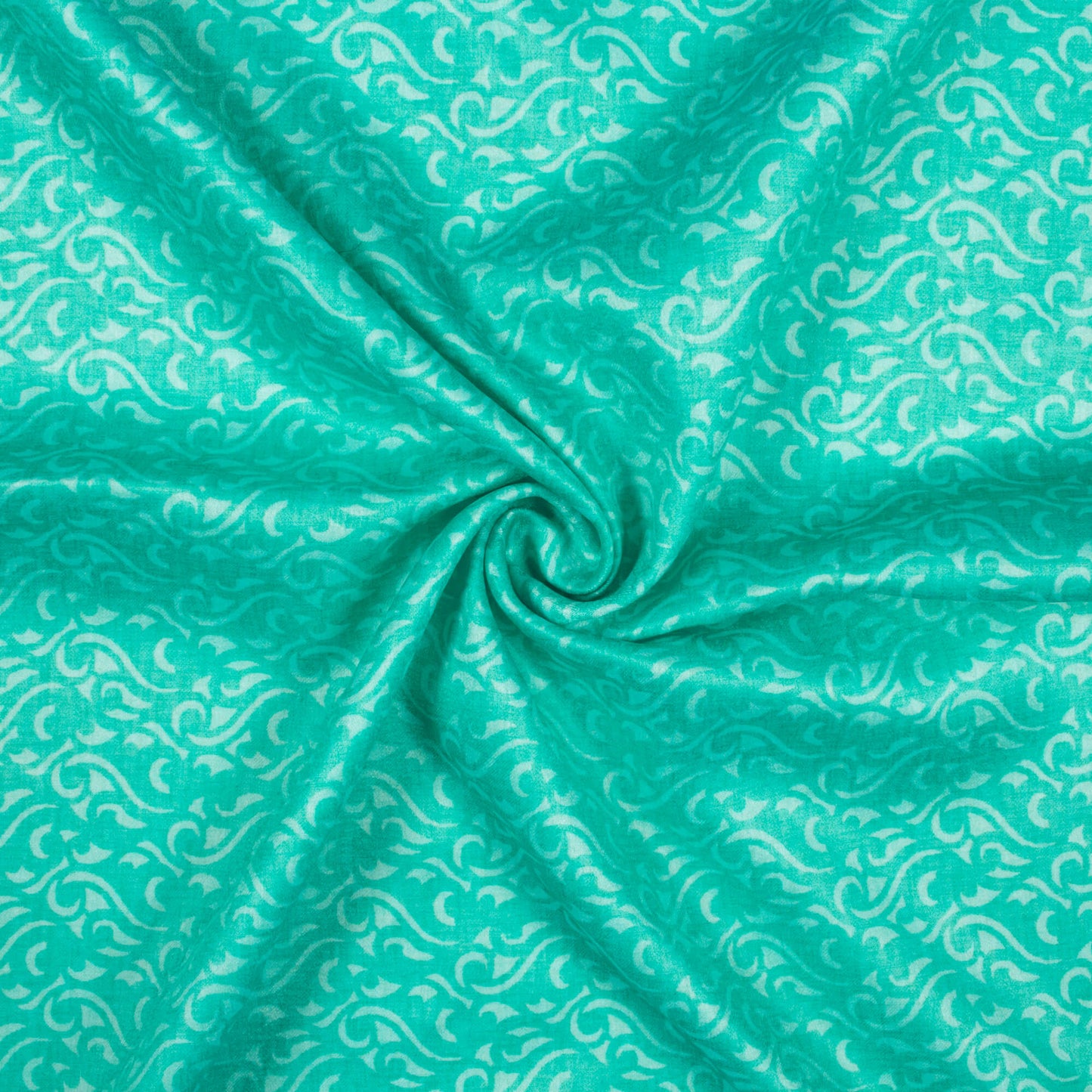 Electric Blue Abstract Pattern Digital Print Lush Satin Fabric