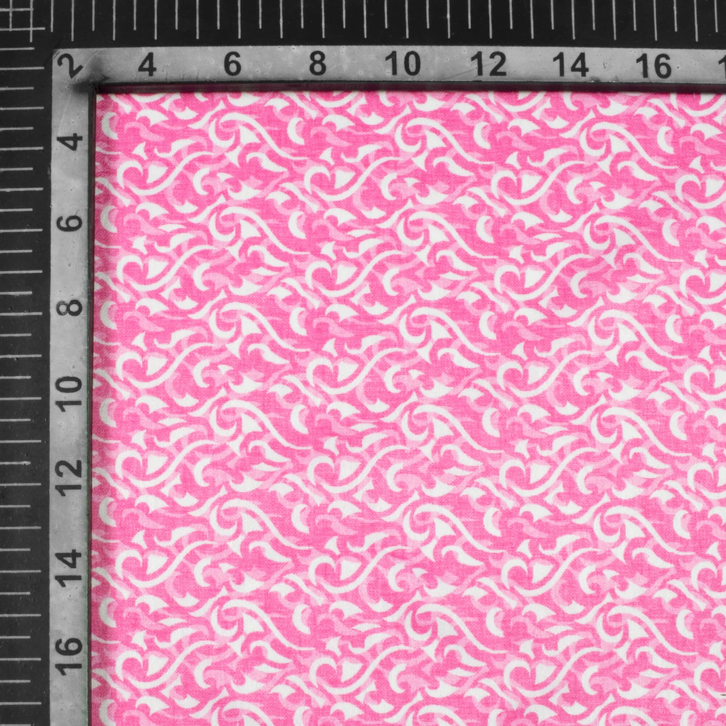 Taffy Pink And White Abstract Pattern Digital Print Lush Satin Fabric