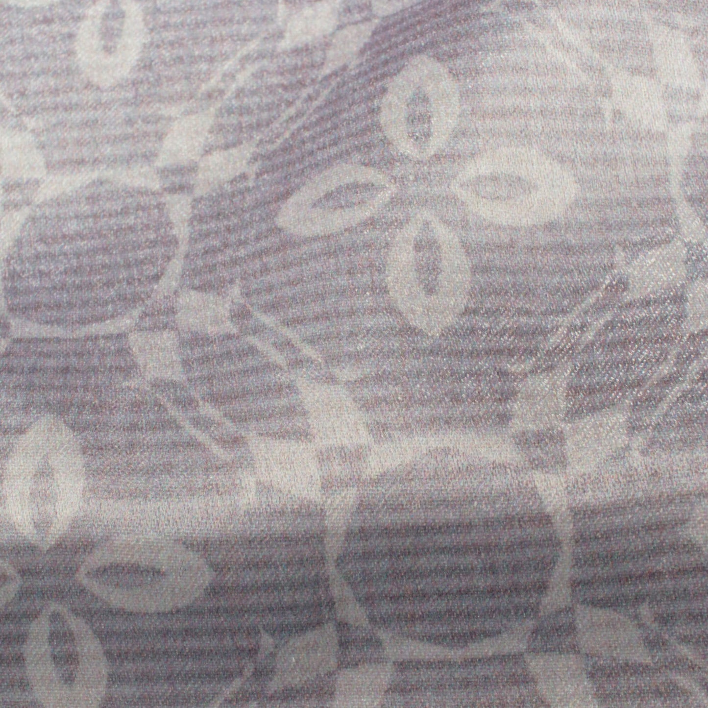 Dolphin Grey Floral Pattern Digital Print Lush Satin Fabric