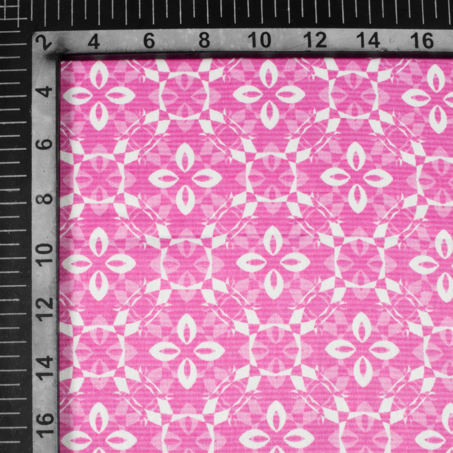 Taffy Pink And White Floral Pattern Digital Print Lush Satin Fabric