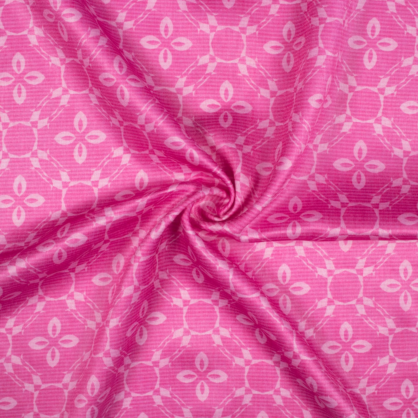 Taffy Pink Floral Pattern Digital Print Lush Satin Fabric