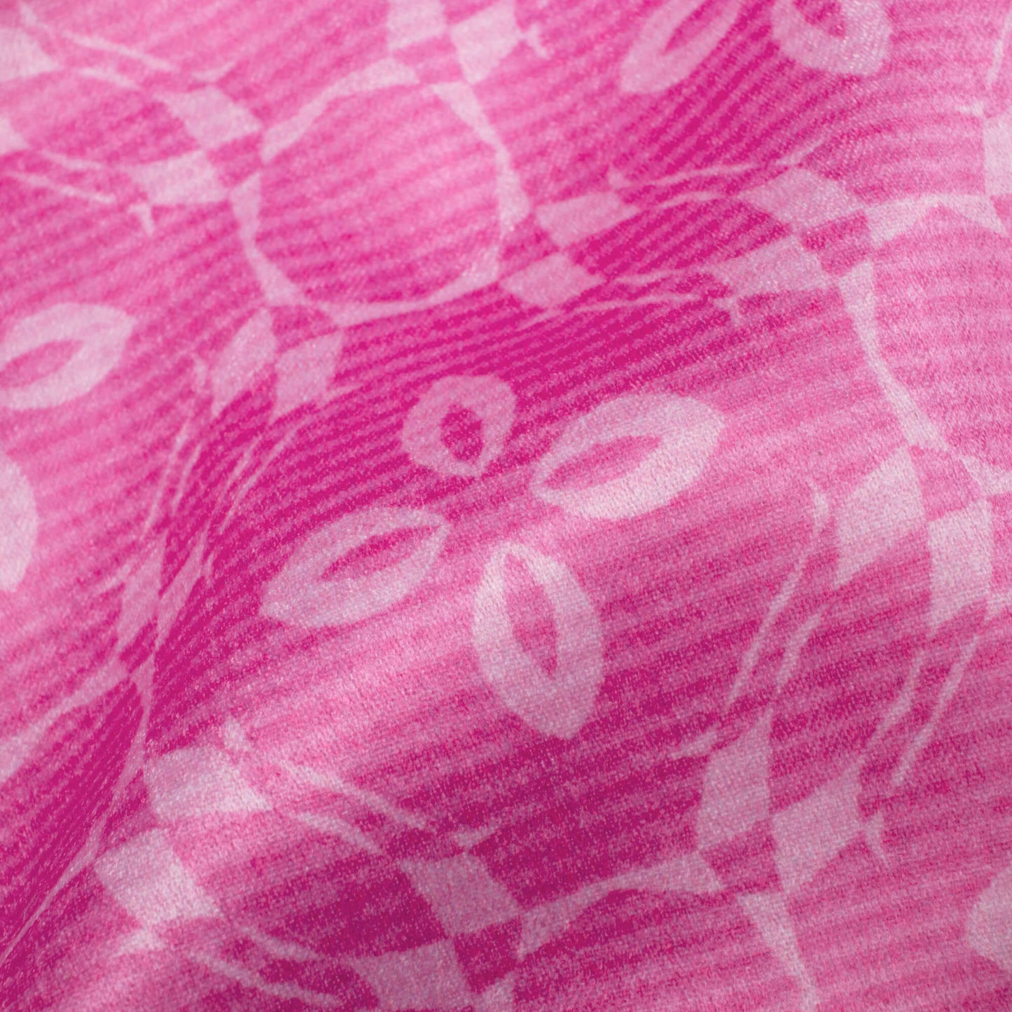 Taffy Pink Floral Pattern Digital Print Lush Satin Fabric