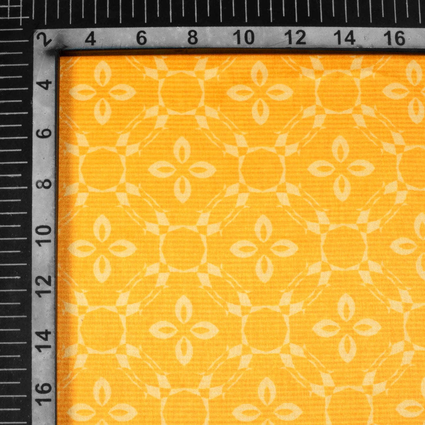 Amber Yellow Floral Pattern Digital Print Lush Satin Fabric
