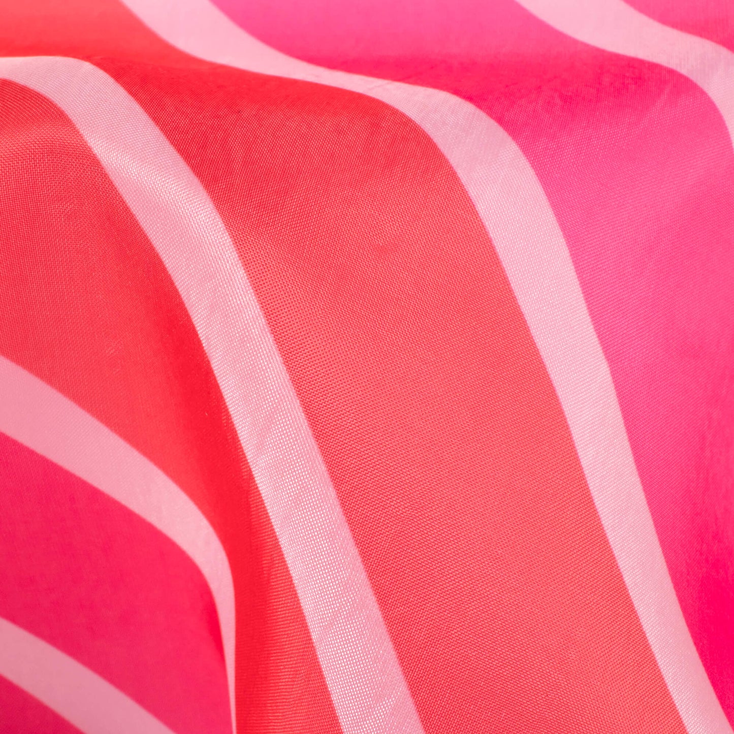 Hot Pink And Red Bandhanii Pattern Digital Print Organza Satin Fabric