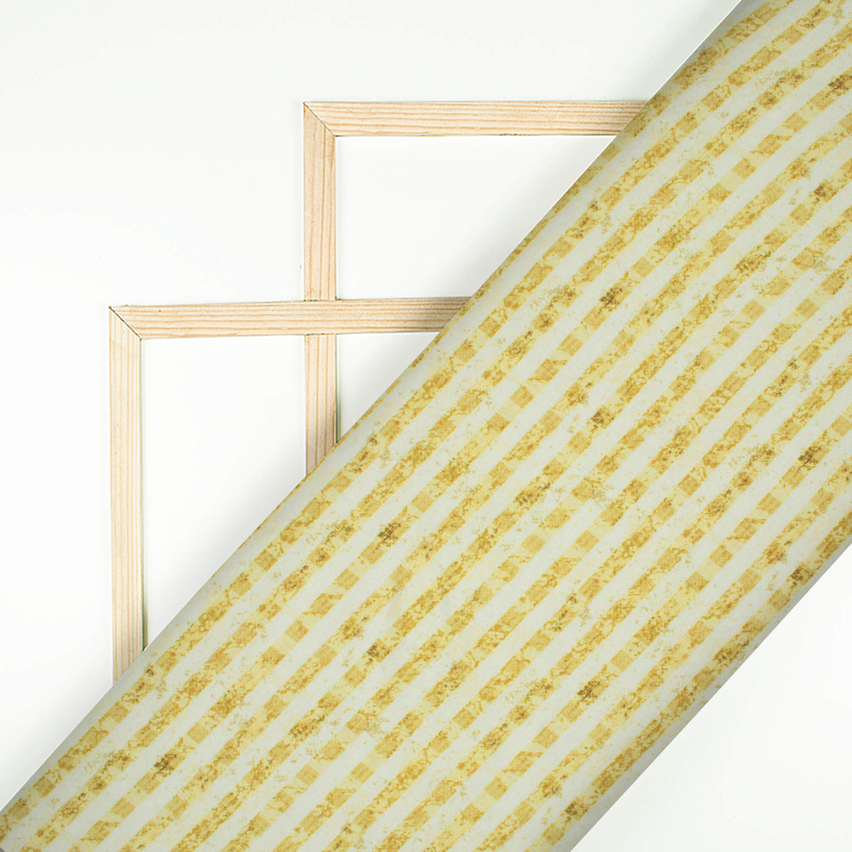 Trombone Yellow And White Stripes Pattern Digital Print Crepe Silk Fabric
