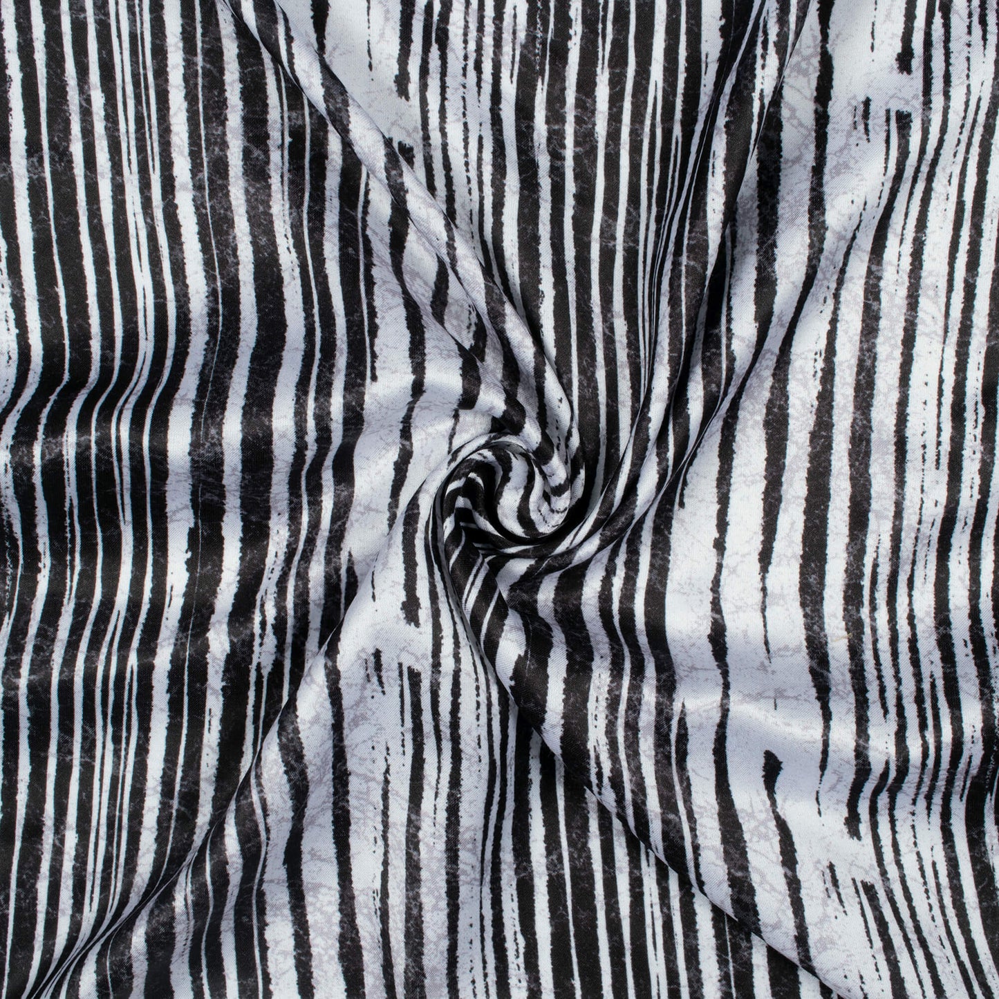 Black And White Abstract Pattern Digital Print Crepe Silk Fabric