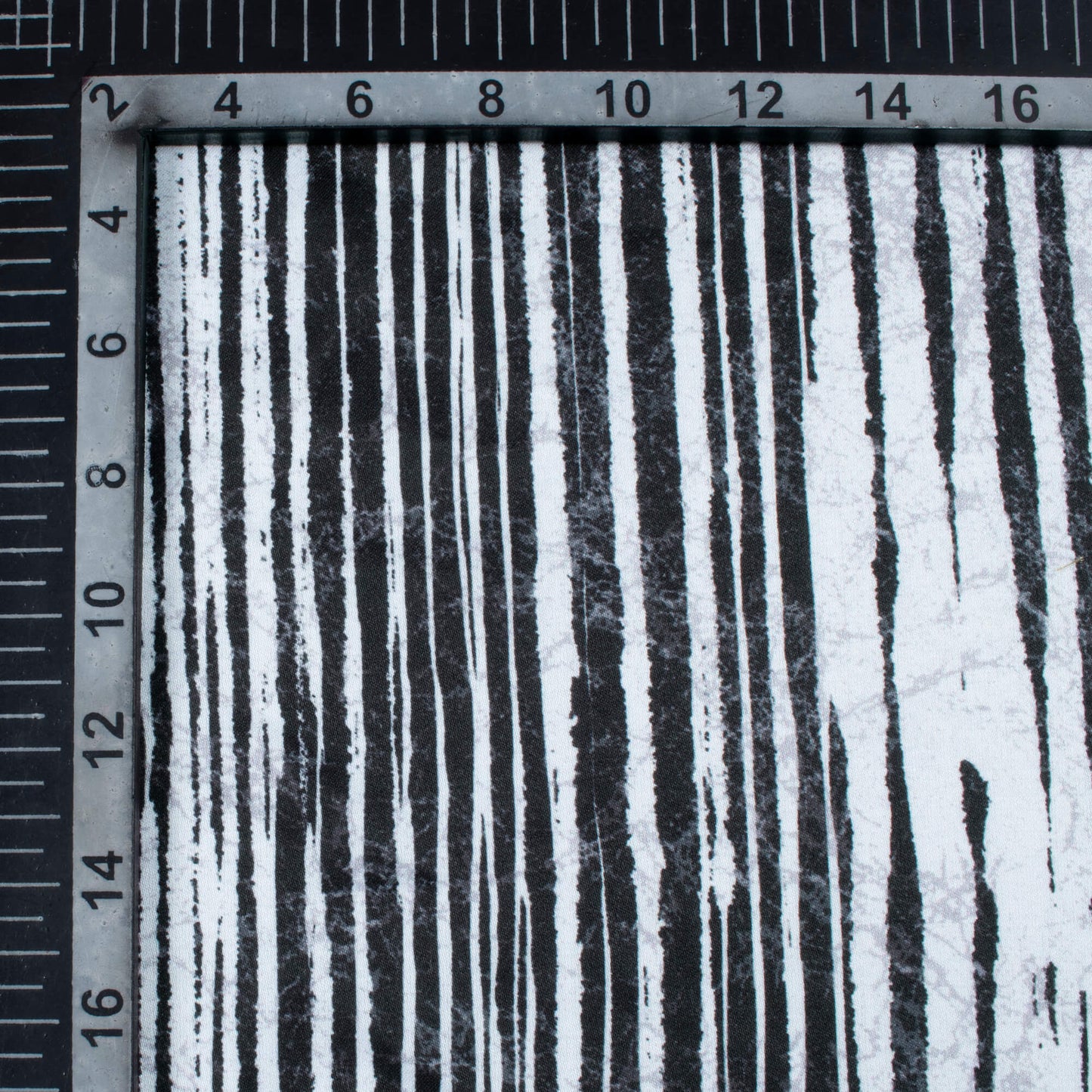Black And White Abstract Pattern Digital Print Crepe Silk Fabric