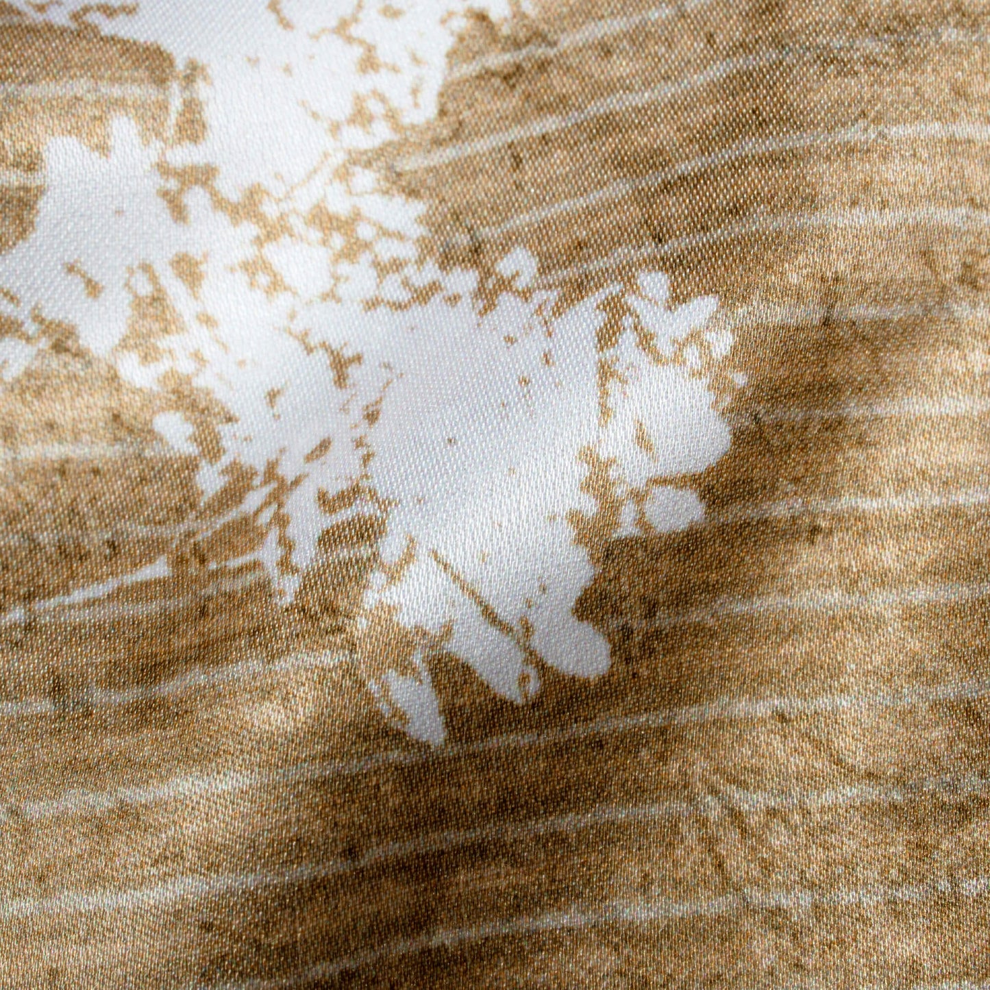 Tortilla Brown And White Leaf Pattern Digital Print Crepe Silk Fabric
