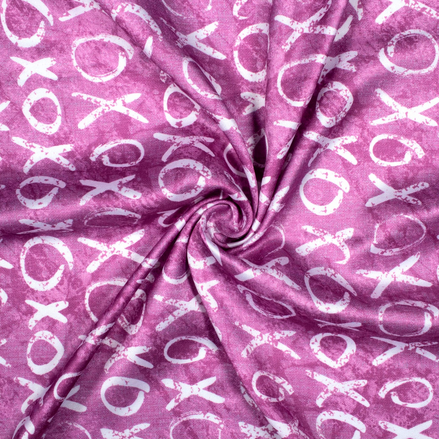 Orchid Purple And White Quirky Pattern Digital Print Crepe Silk Fabric