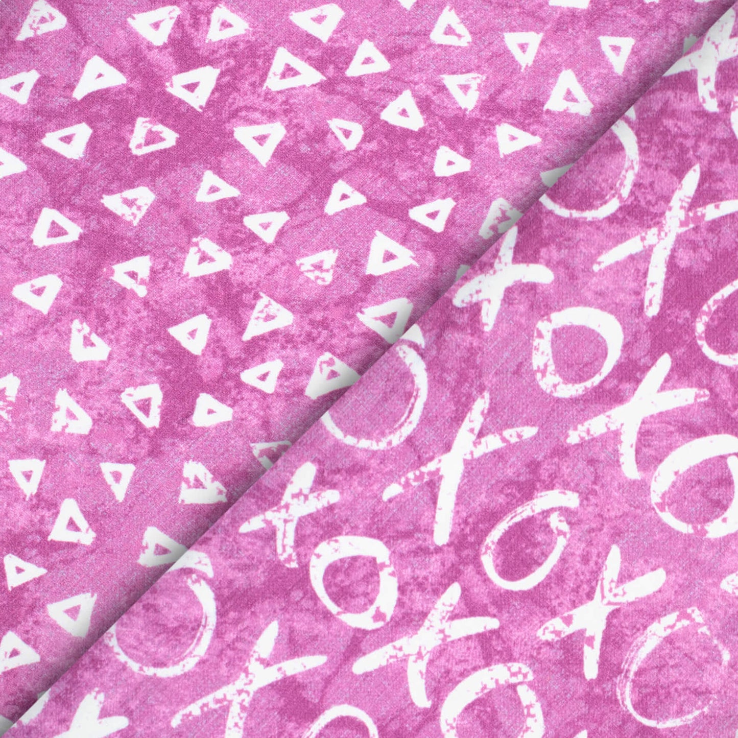 Orchid Purple And White Geometric Pattern Digital Print Crepe Silk Fabric