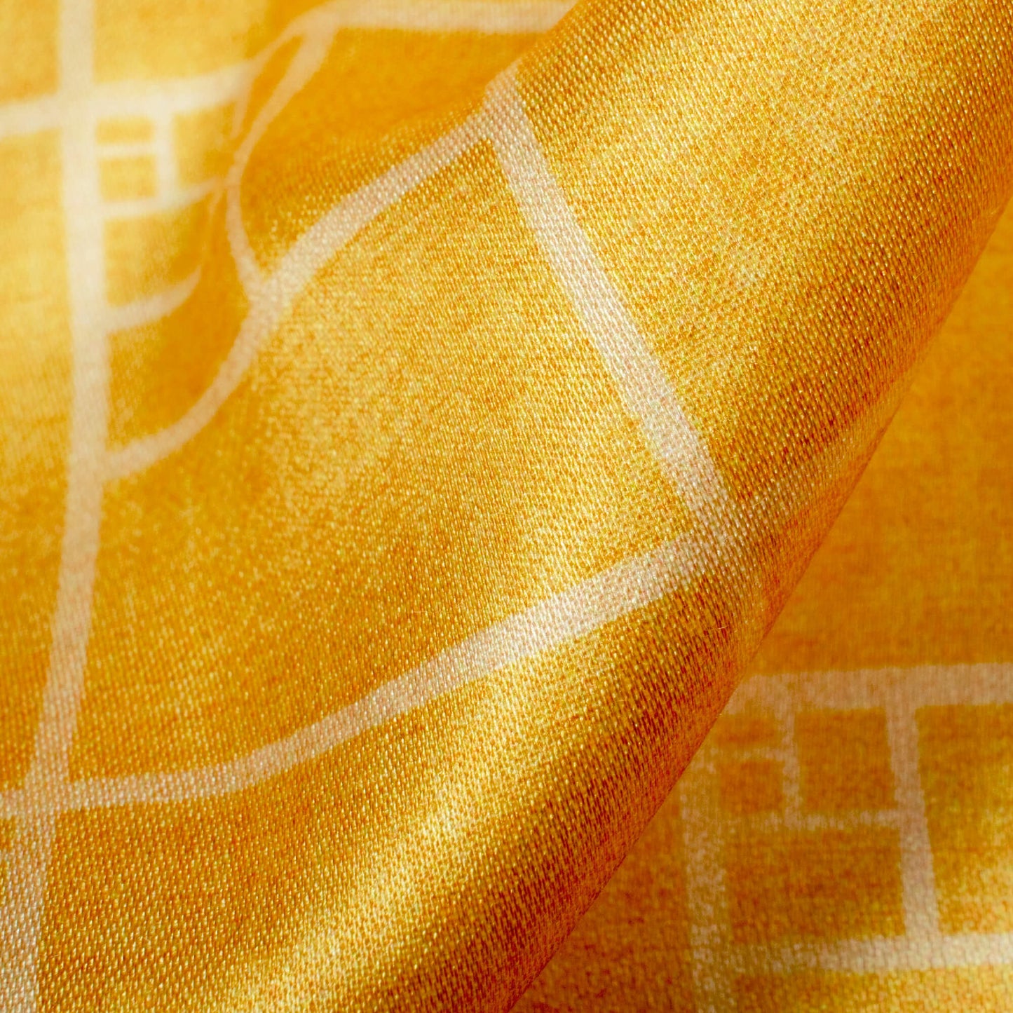 Tuscany Yellow Geometric Pattern Digital Print Crepe Silk Fabric
