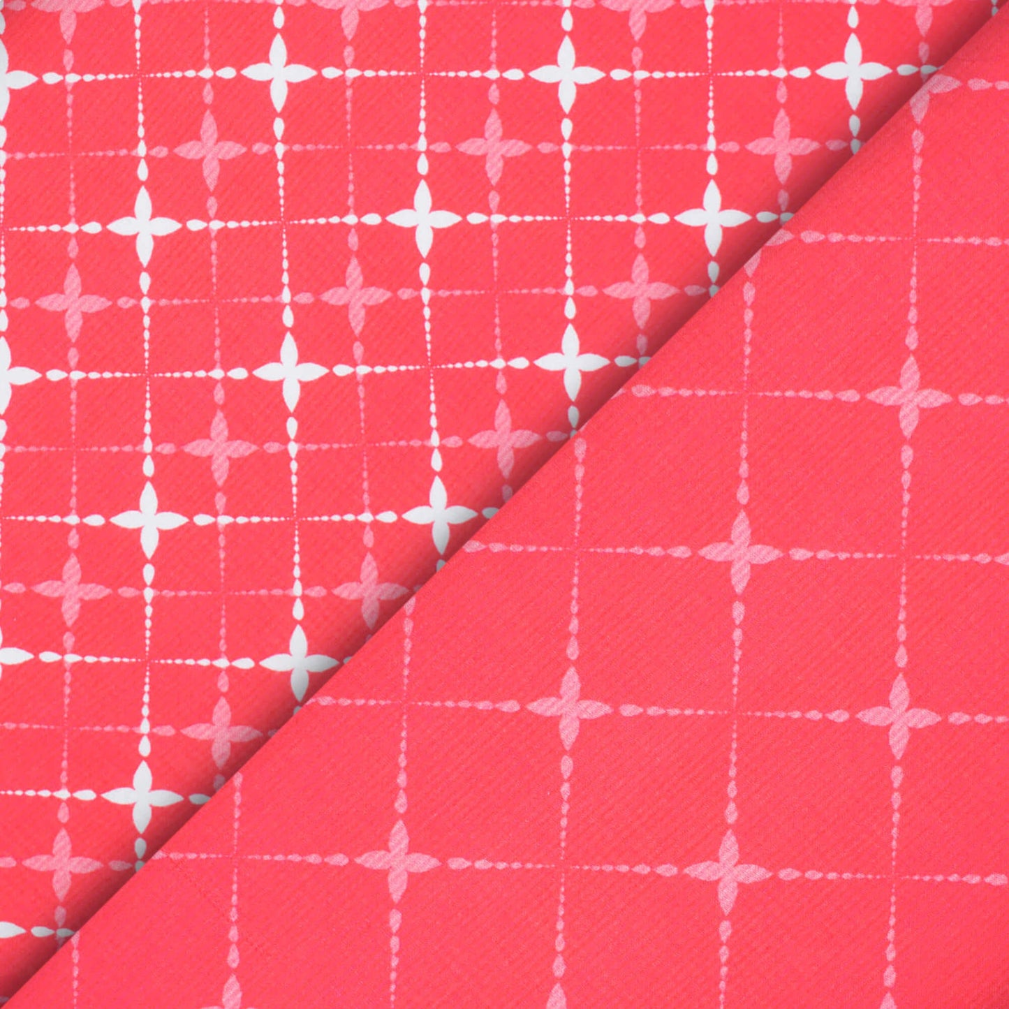 Cerise Pink Geometric Pattern Digital Print Crepe Silk Fabric