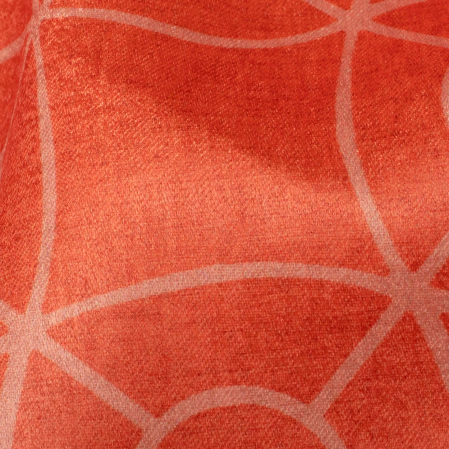 Coral Peach Geometric Pattern Digital Print Crepe Silk Fabric