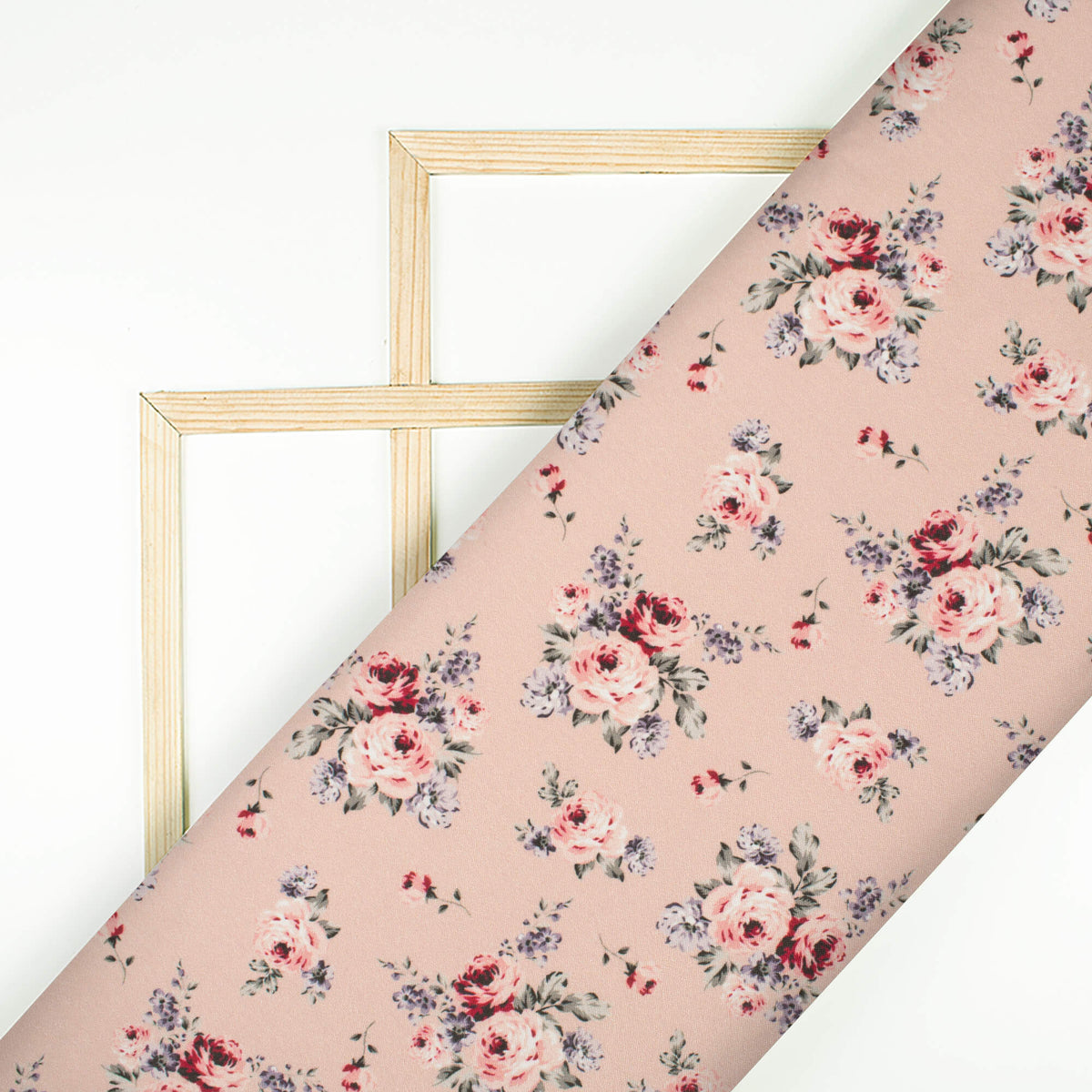 Lemonade Pink And Red Floral Pattern Digital Print Crepe Silk Fabric