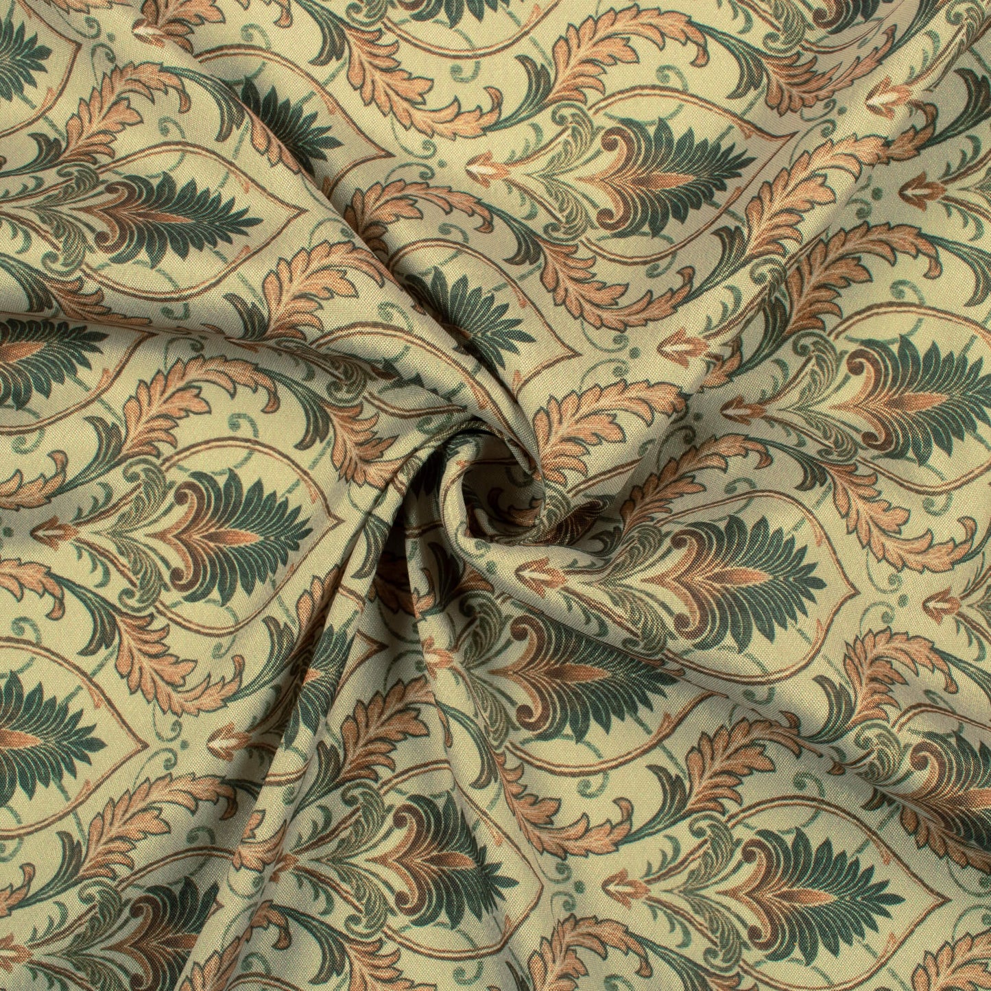 Olive Green Trellis Pattern Digital Print Crepe Silk Fabric