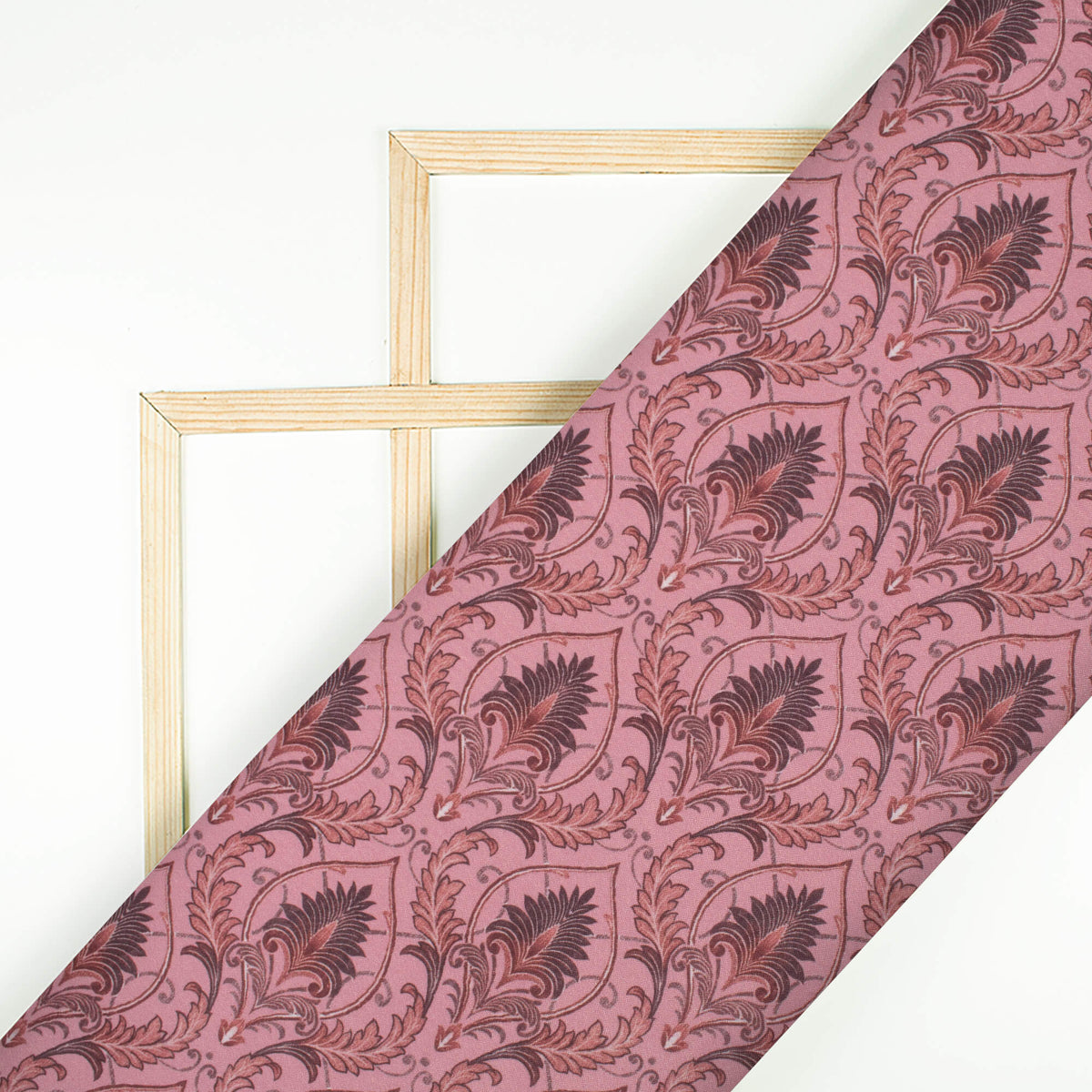 Taffy Pink Trellis Pattern Digital Print Crepe Silk Fabric