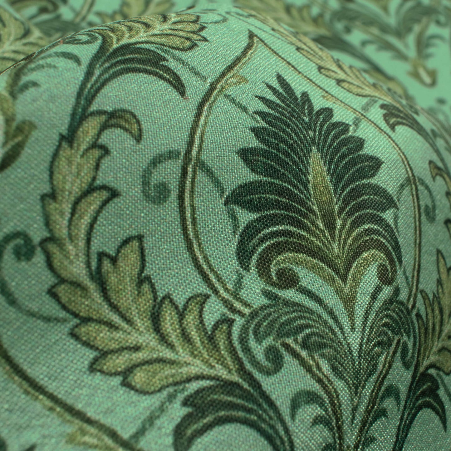 Mint Green Trellis Pattern Digital Print Crepe Silk Fabric