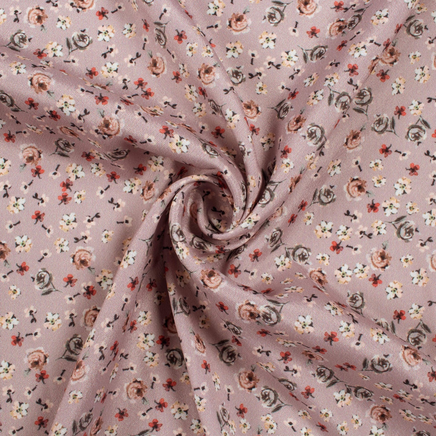 Lilac Purple Floral Pattern Digital Print Crepe Silk Fabric