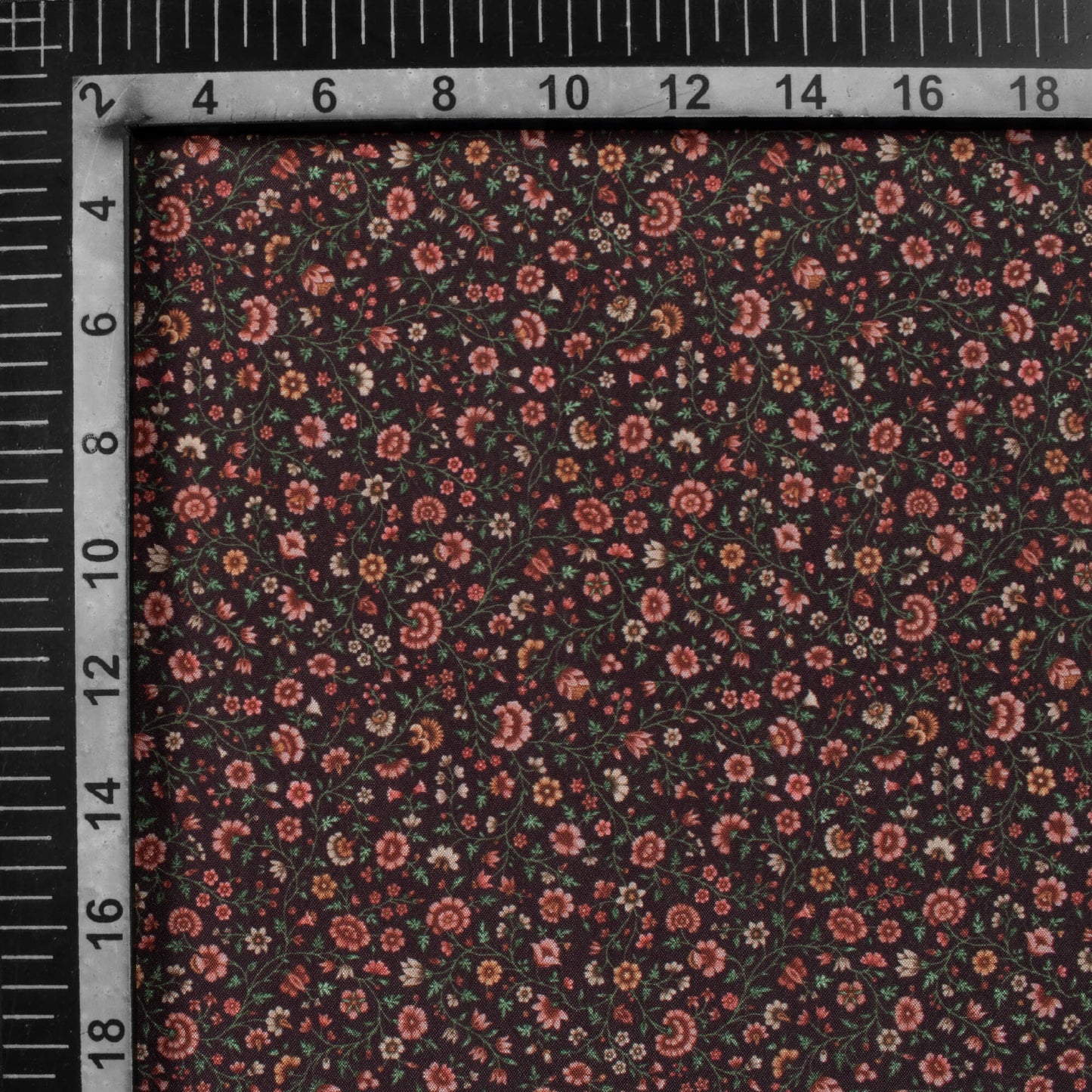 Maroon And Pink Floral Pattern Digital Print Crepe Silk Fabric