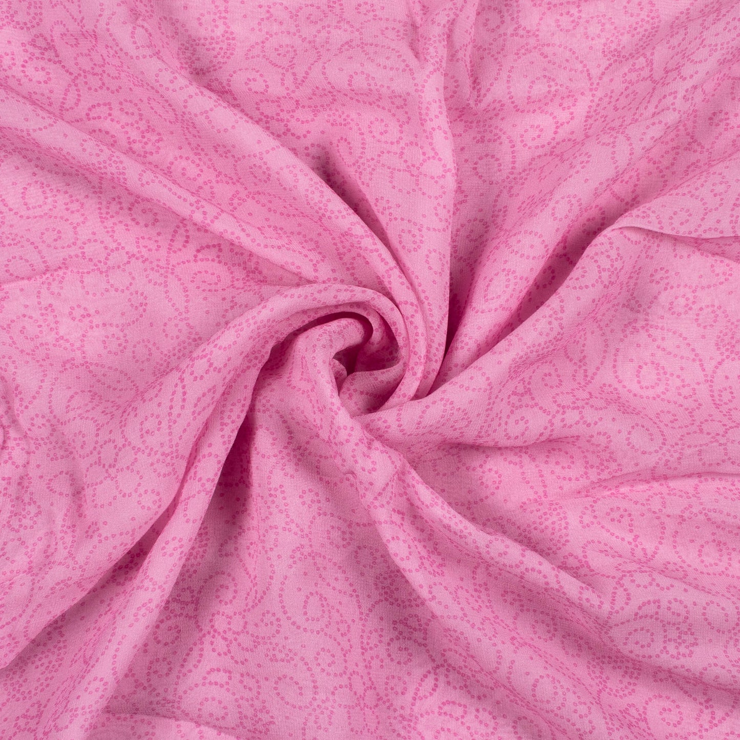 Taffy Pink Paisely Pattern Digital Print Pure Georgette Fabric