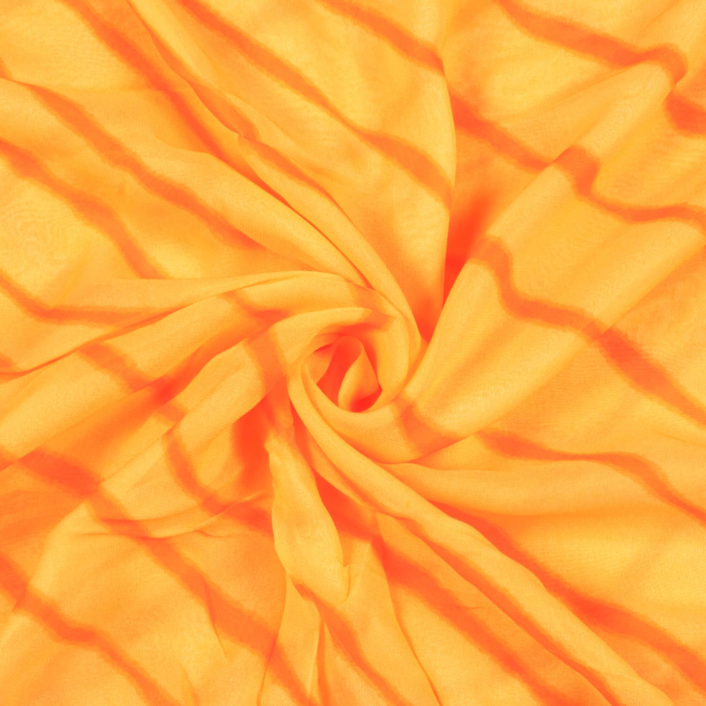 Royal Yellow Leheriya Pattern Digital Print Pure Georgette Fabric