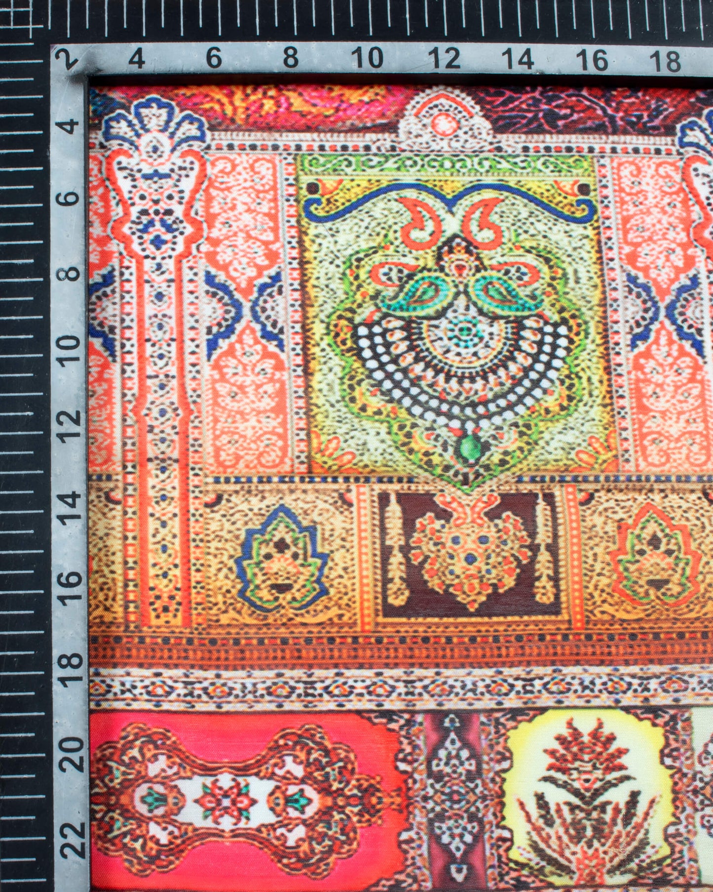 Brick Pink And Maroon Ethnic Pattern Digital Print Poly Voile Dupatta With Tassels