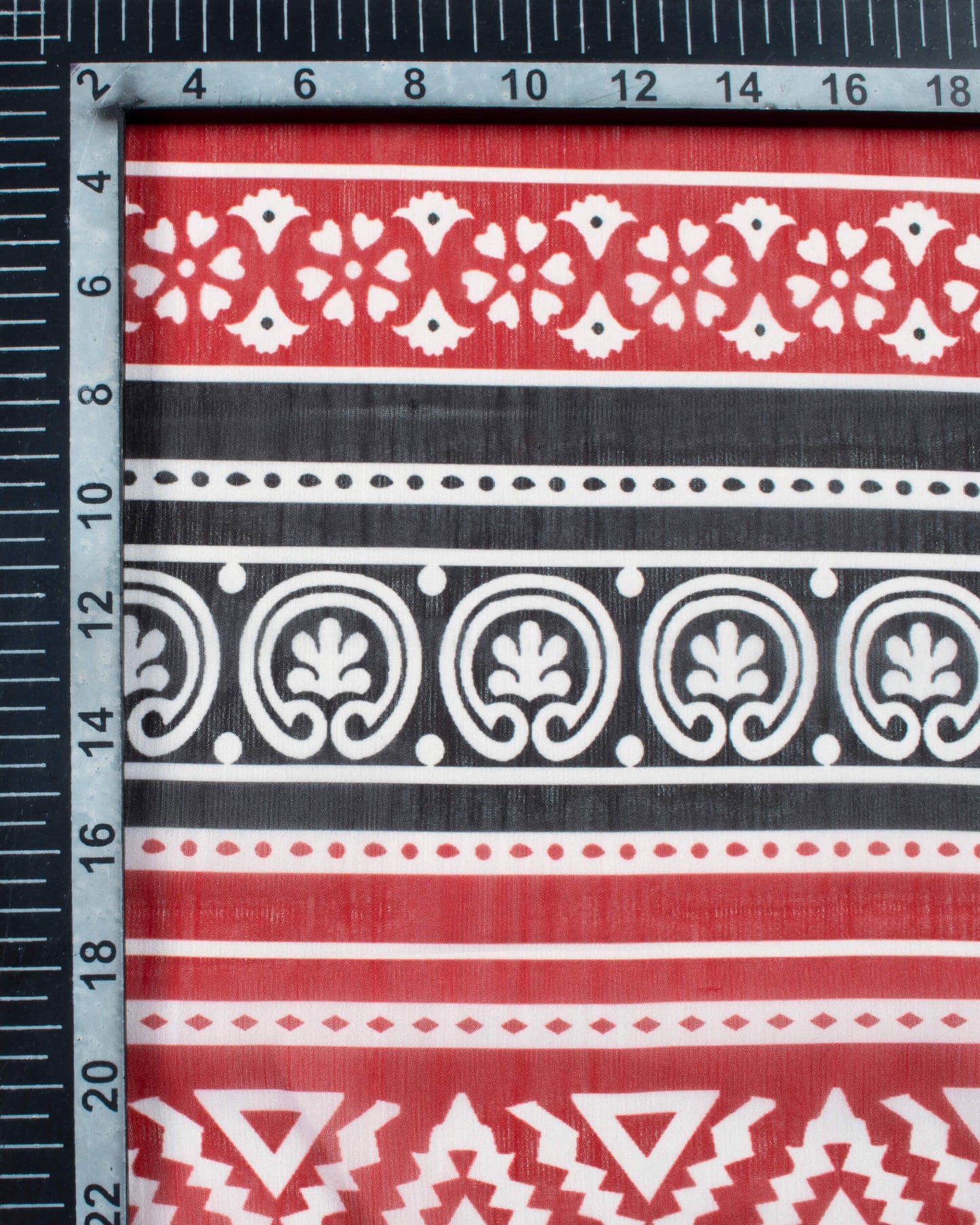 Tiger Orange And Off White Booti Pattern Digital Print Chiffon Dupatta With Tassels