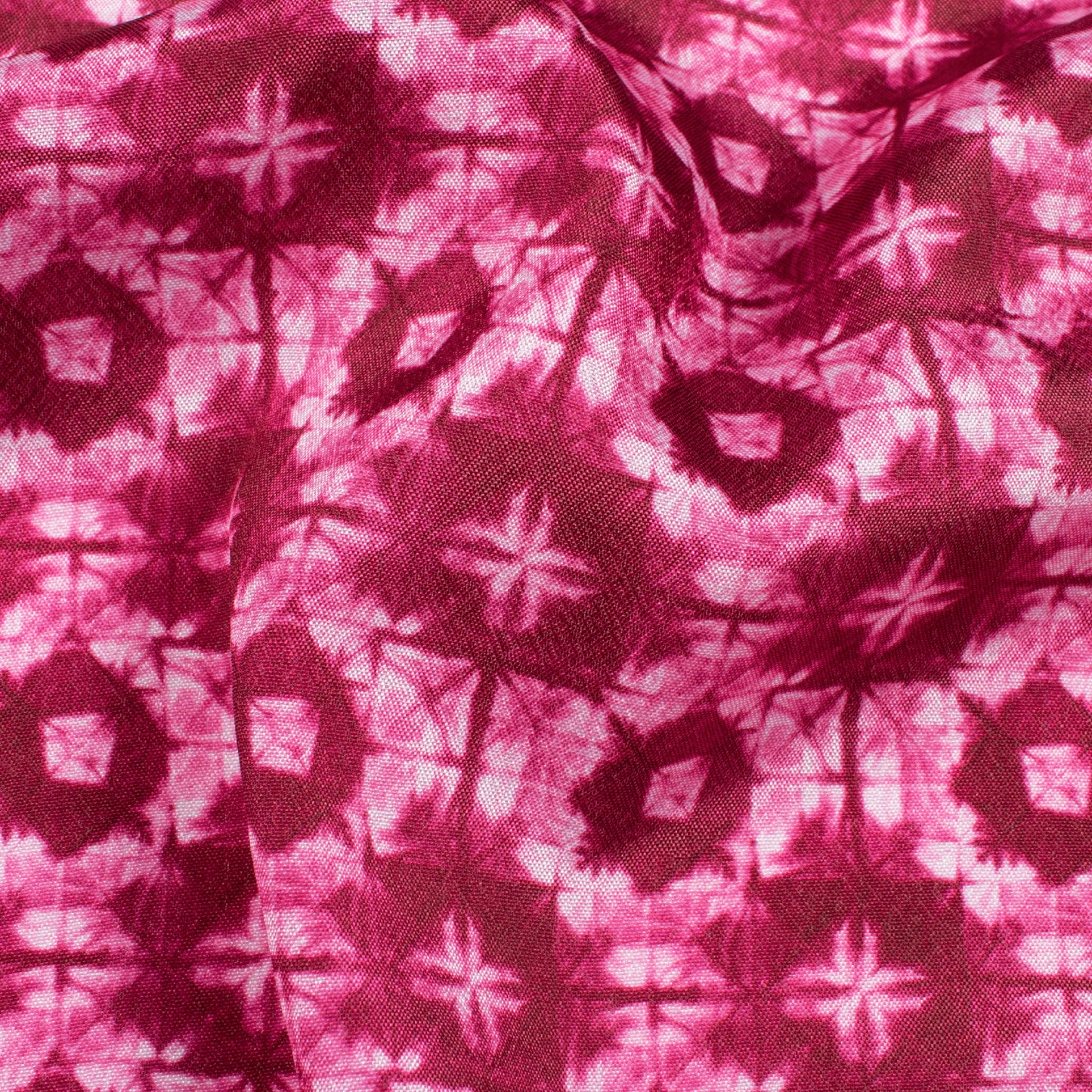 Rouge Pink Geometric Pattern Digital Print Crepe Silk Fabric
