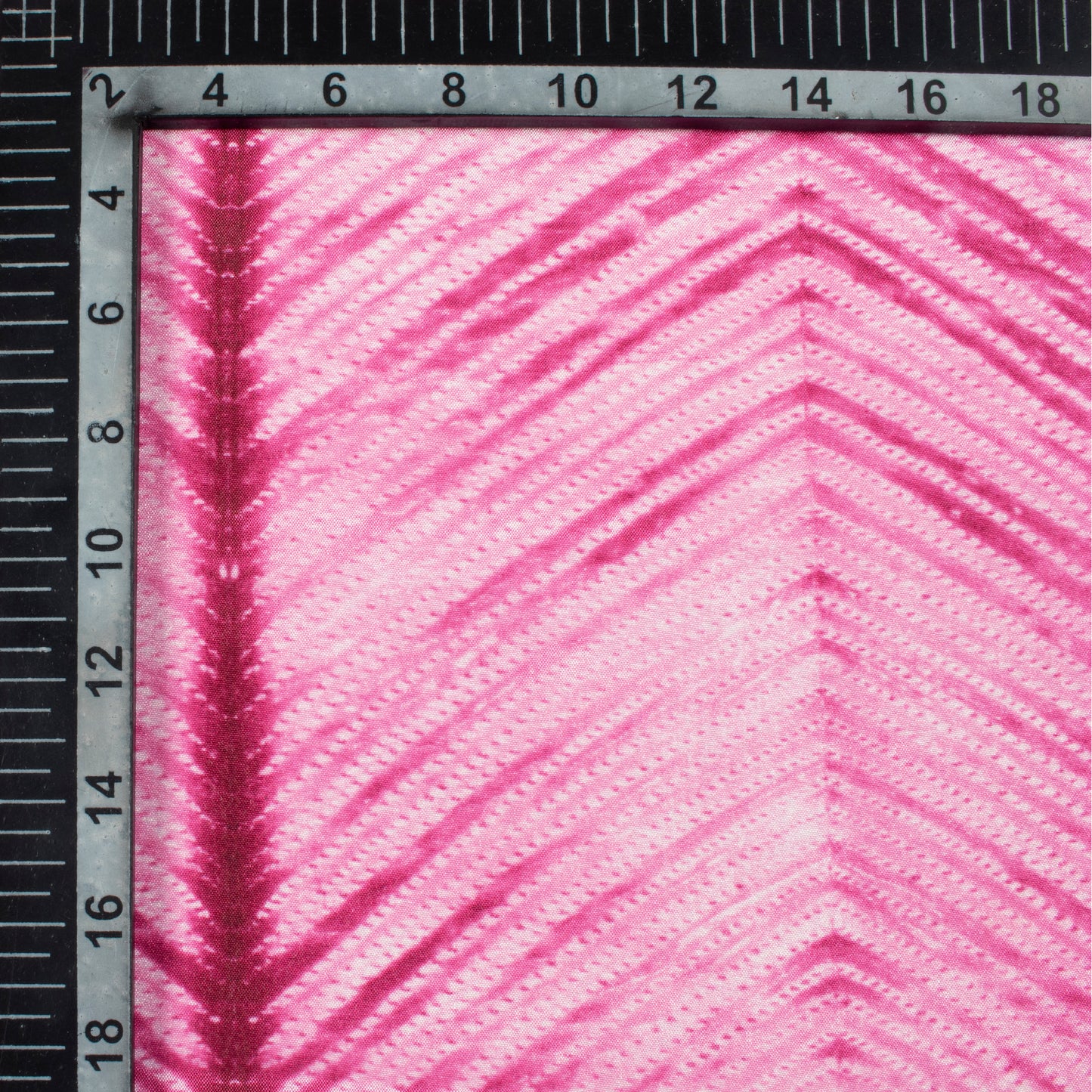 Rouge Pink Chevron Pattern Digital Print Crepe Silk Fabric