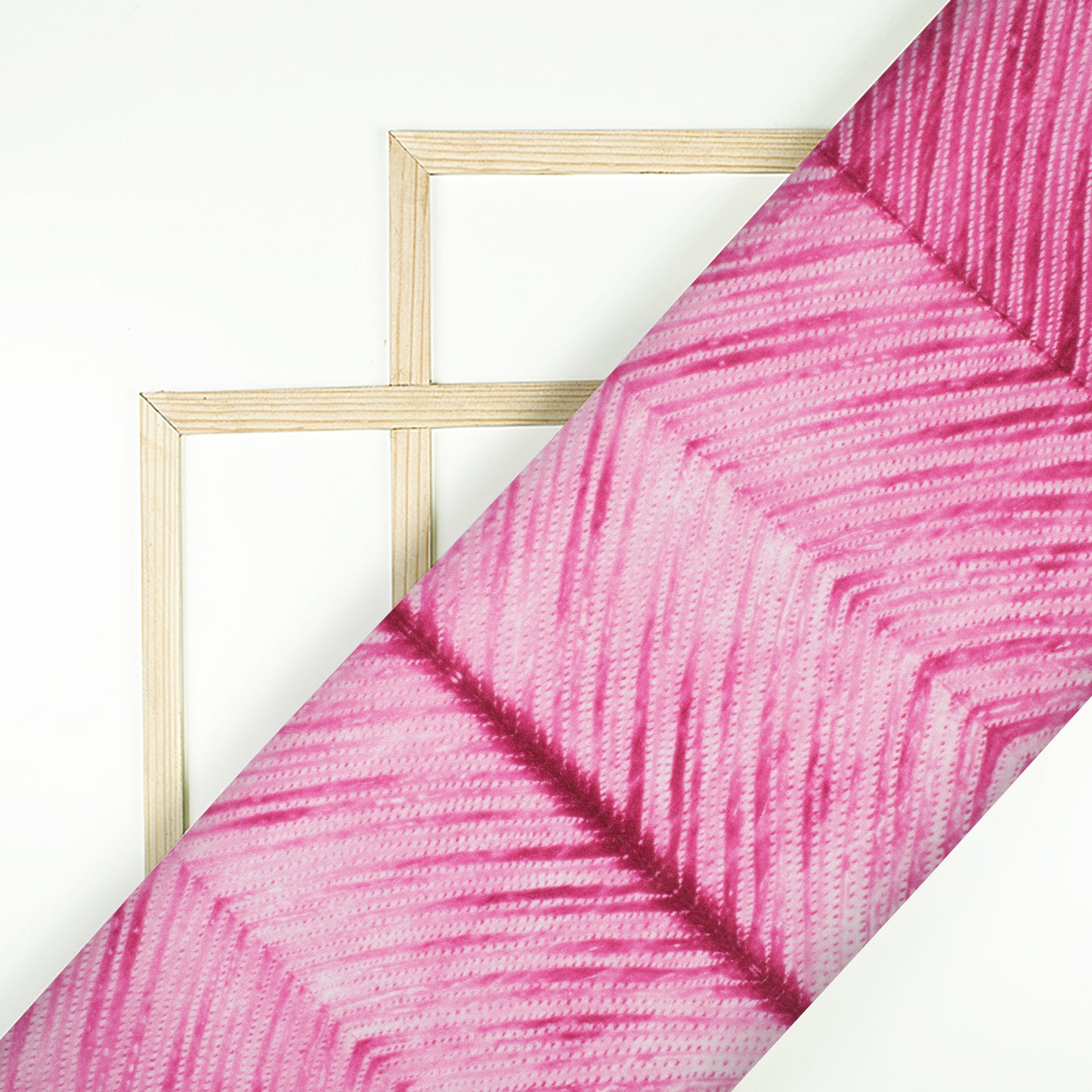 Rouge Pink Chevron Pattern Digital Print Crepe Silk Fabric