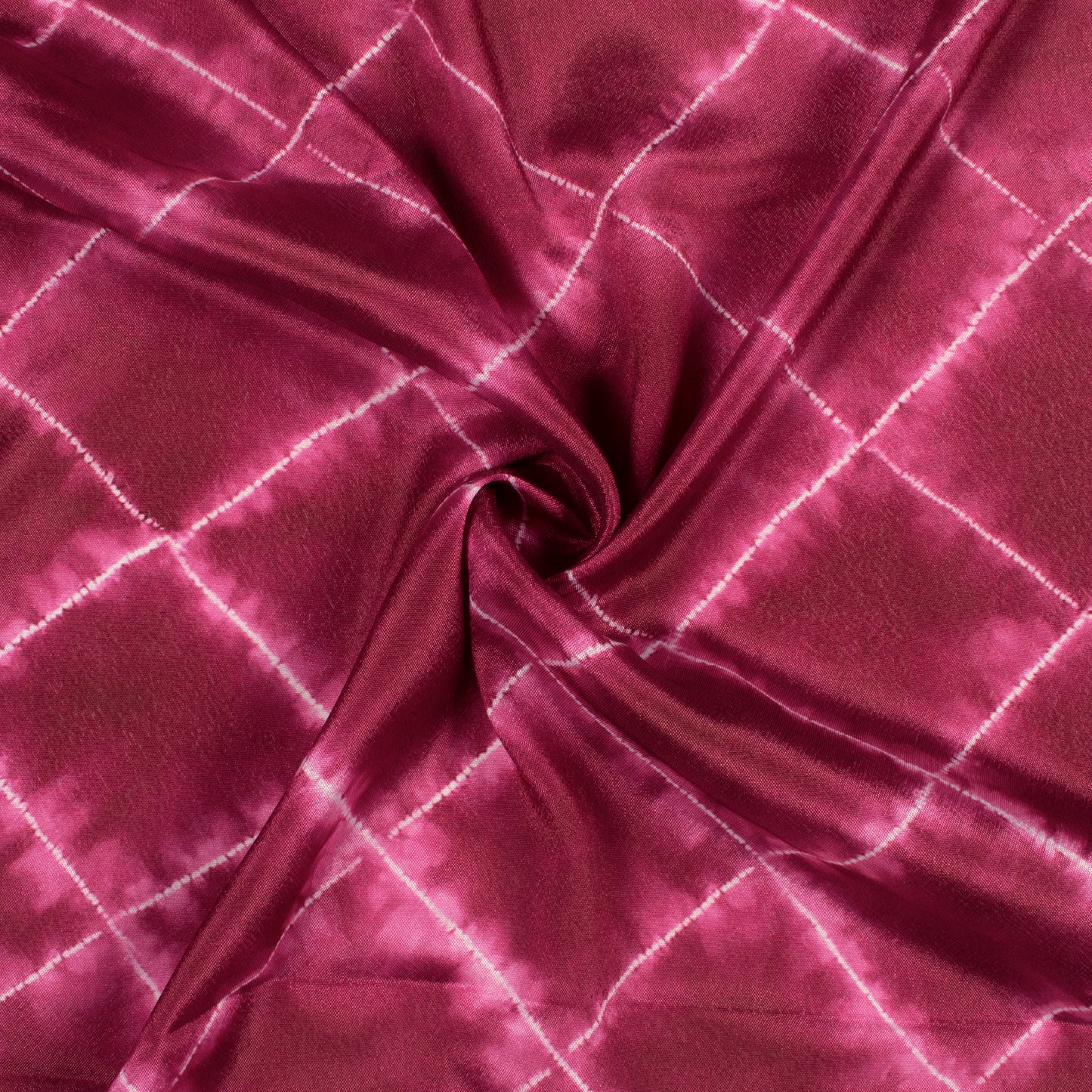 Dark Pink Shiiborii Pattern Digital Print Crepe Silk Fabric