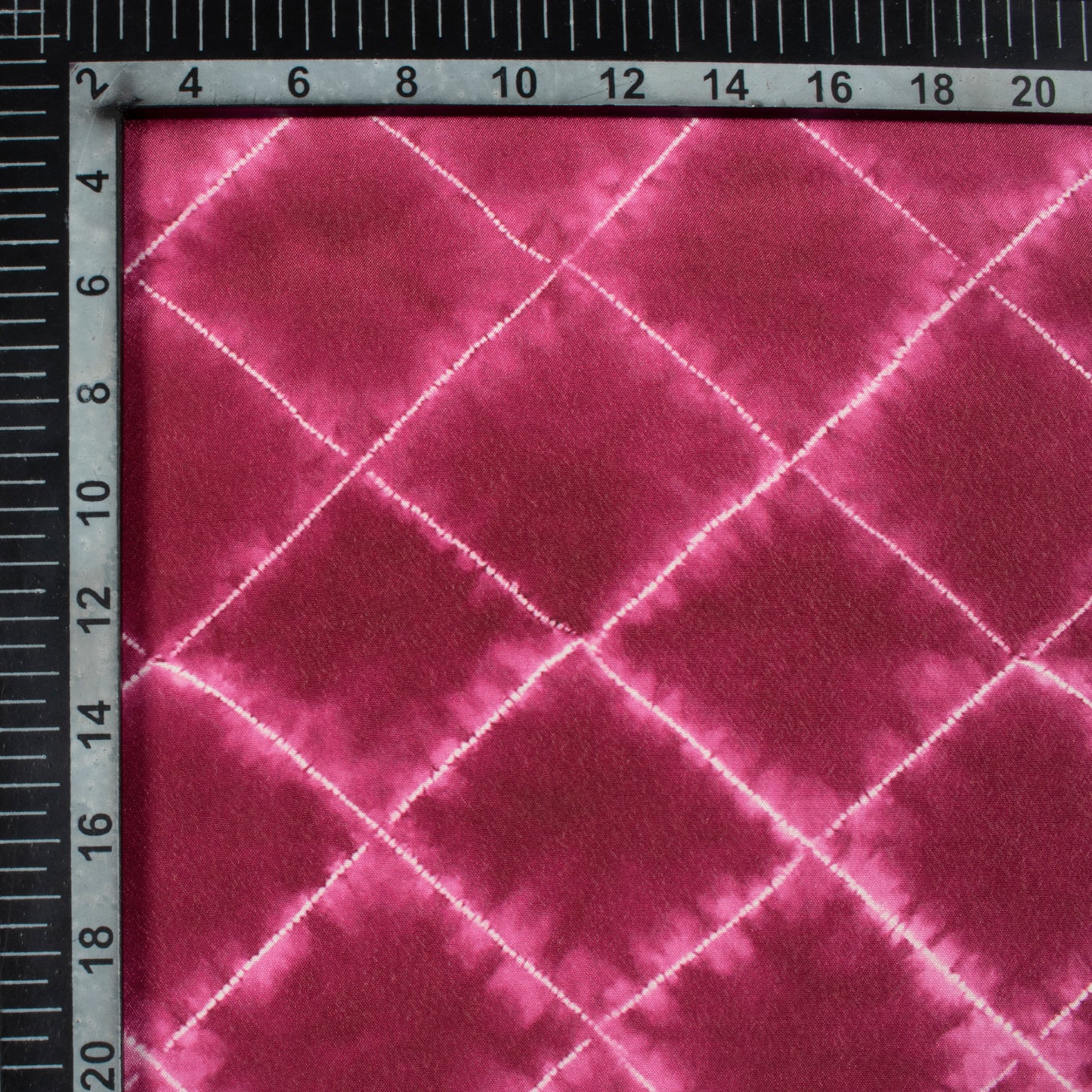 Dark Pink Shiiborii Pattern Digital Print Crepe Silk Fabric